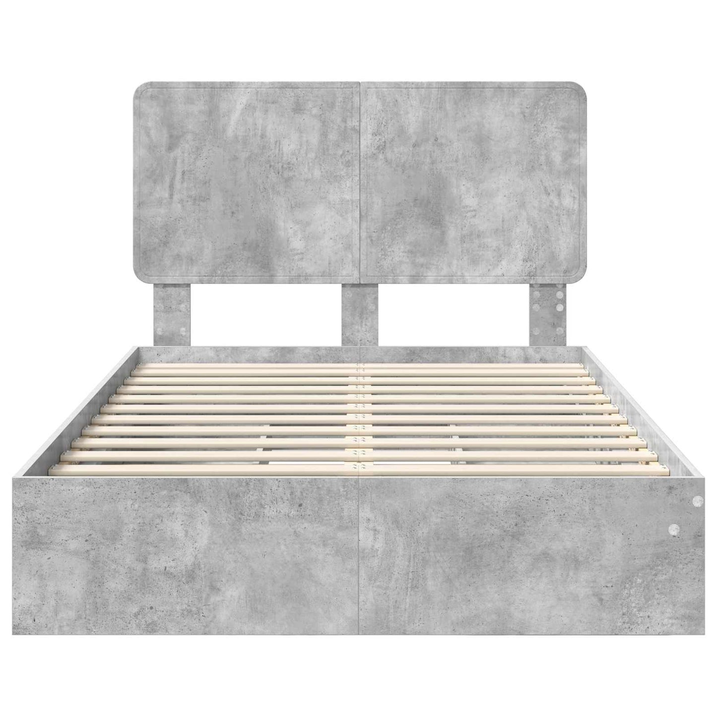 Opslag bed met hoofdeinde Beton Grijs 135 x 190 cm Bewerkt hout is nu te koop bij PeponiXL, paradijselijk wonen!