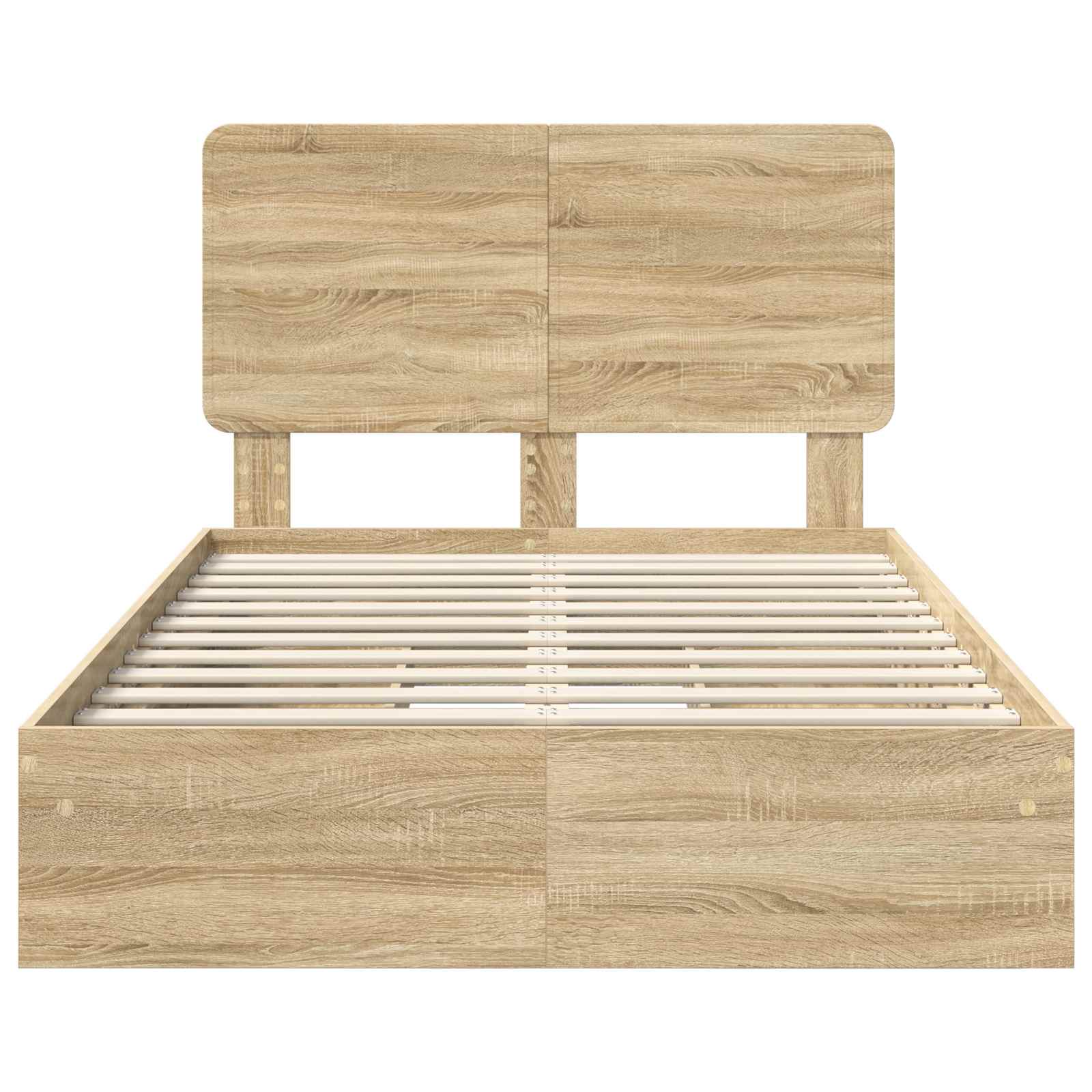 Opslag bed met lade Sonoma Eiken 120 x 200 cm Bewerkt hout is nu te koop bij PeponiXL, paradijselijk wonen!