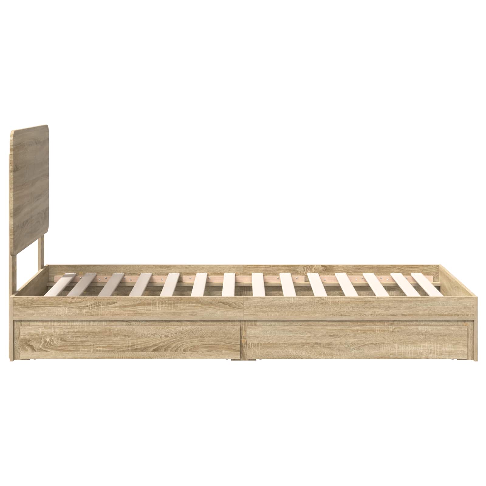 Opslag bed met lade Sonoma Eiken 100 x 200 cm Bewerkt hout is nu te koop bij PeponiXL, paradijselijk wonen!