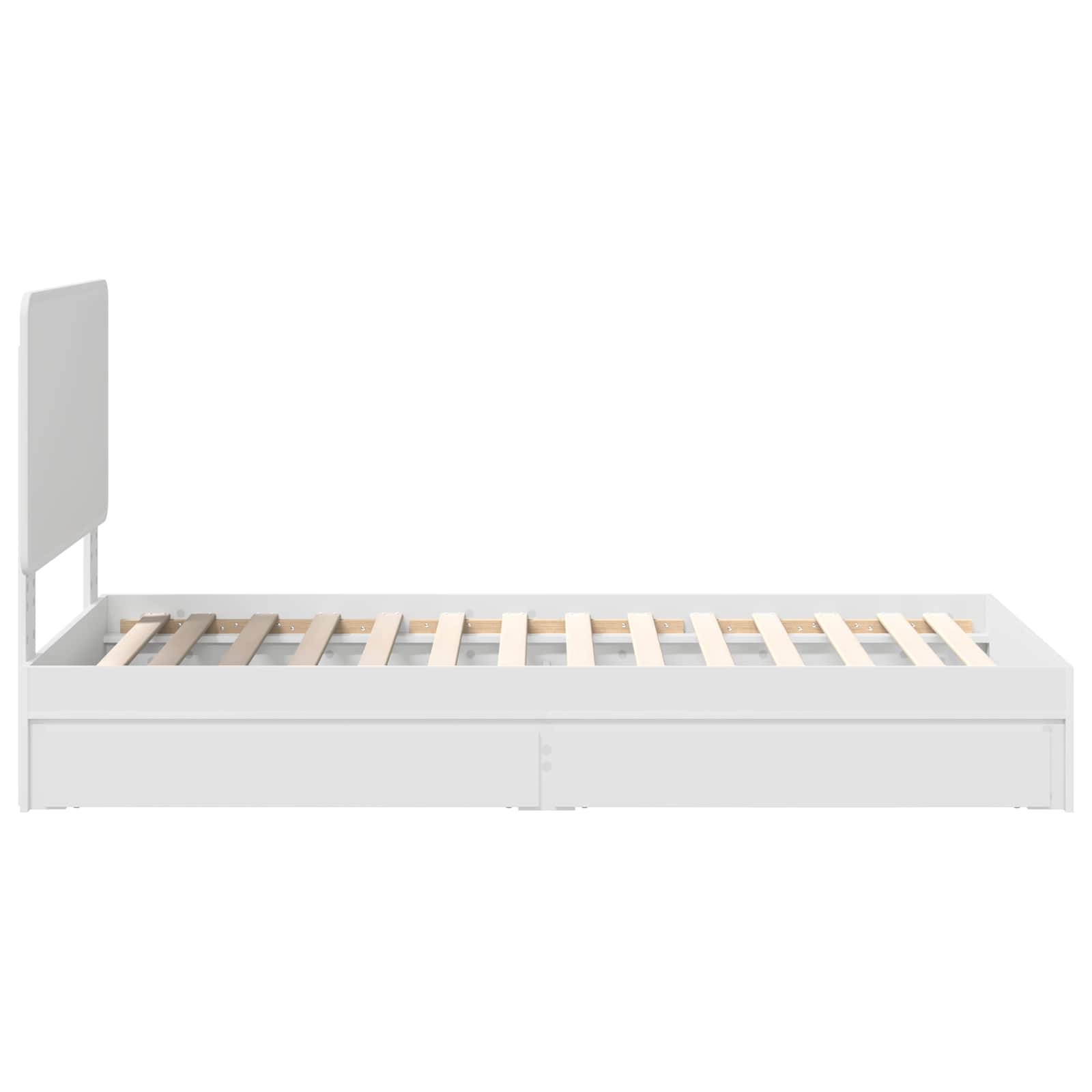 Opslag bed met hoofdeinde met lade Wit 90 x 200 cm Bewerkt hout is nu te koop bij PeponiXL, paradijselijk wonen!