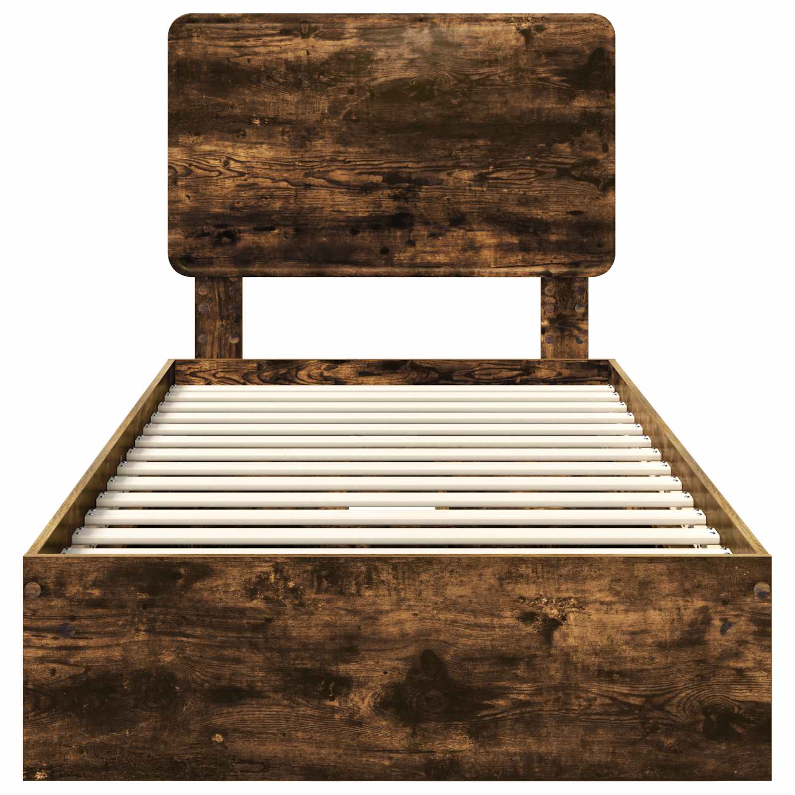 Opslag bed met lade Gerookt eiken 90 x 200 cm Bewerkt hout is nu te koop bij PeponiXL, paradijselijk wonen!