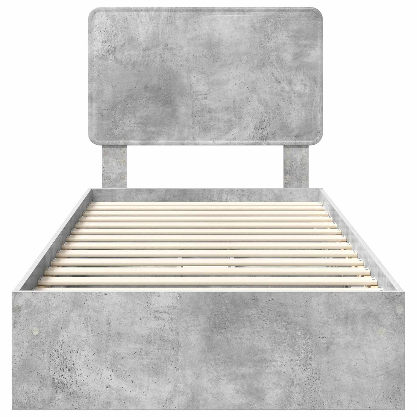 Opslag bed met hoofdeinde Beton Grijs 90 x 190 cm Bewerkt hout is nu te koop bij PeponiXL, paradijselijk wonen!