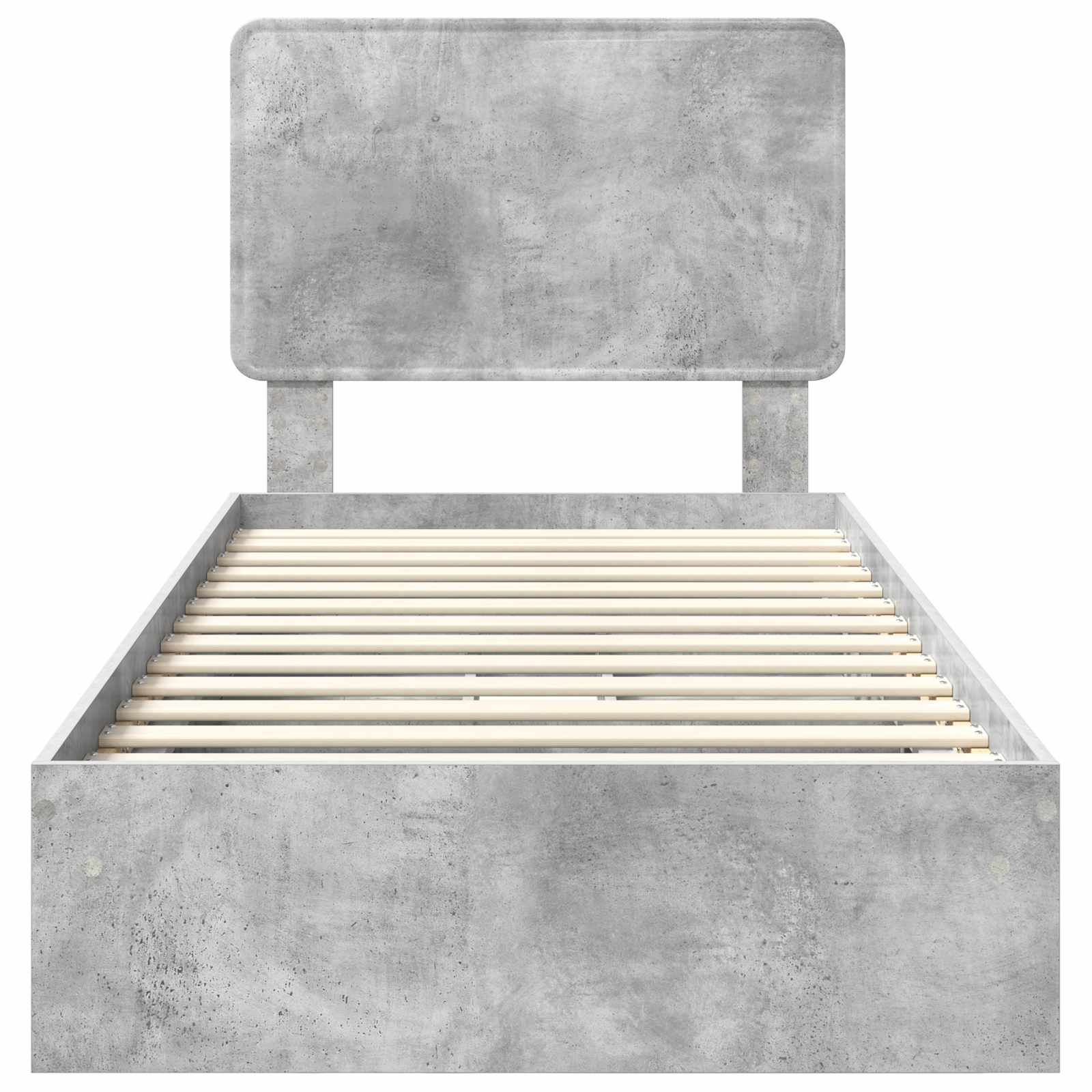 Opslag bed met hoofdeinde Beton Grijs 90 x 190 cm Bewerkt hout is nu te koop bij PeponiXL, paradijselijk wonen!