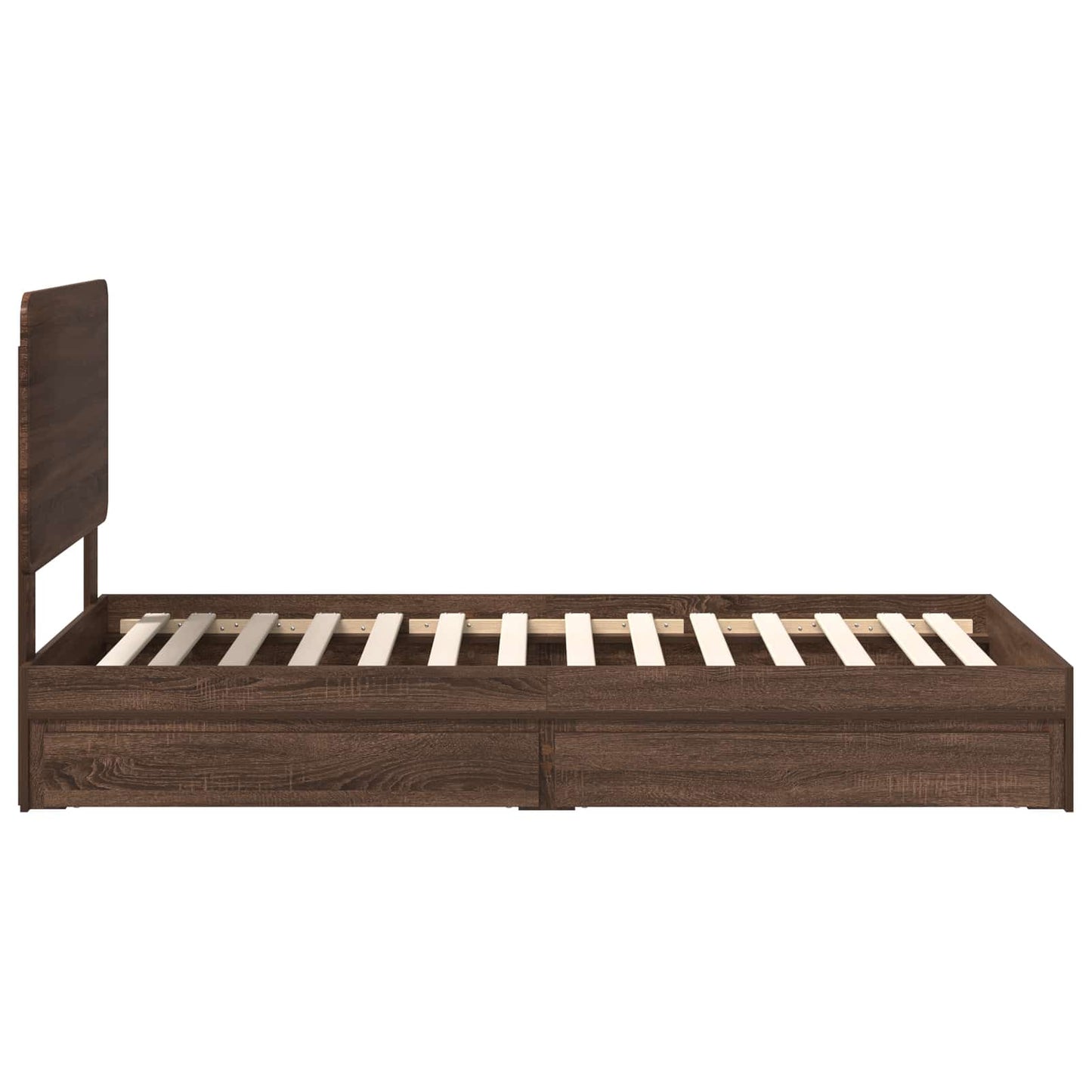Opslag bed met hoofdeinde Bruin Eiken 75 x 190 cm Bewerkt hout is nu te koop bij PeponiXL, paradijselijk wonen!