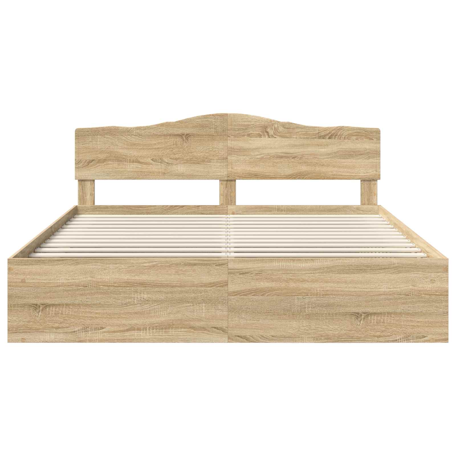 Bedframe met hoofdeinde Sonoma 200 x 200 cm Massief grenenhout is nu te koop bij PeponiXL, paradijselijk wonen!