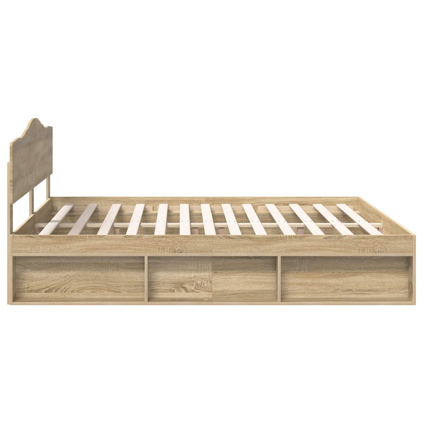 Bedframe met hoofdeinde Sonoma 200 x 200 cm Massief grenenhout is nu te koop bij PeponiXL, paradijselijk wonen!
