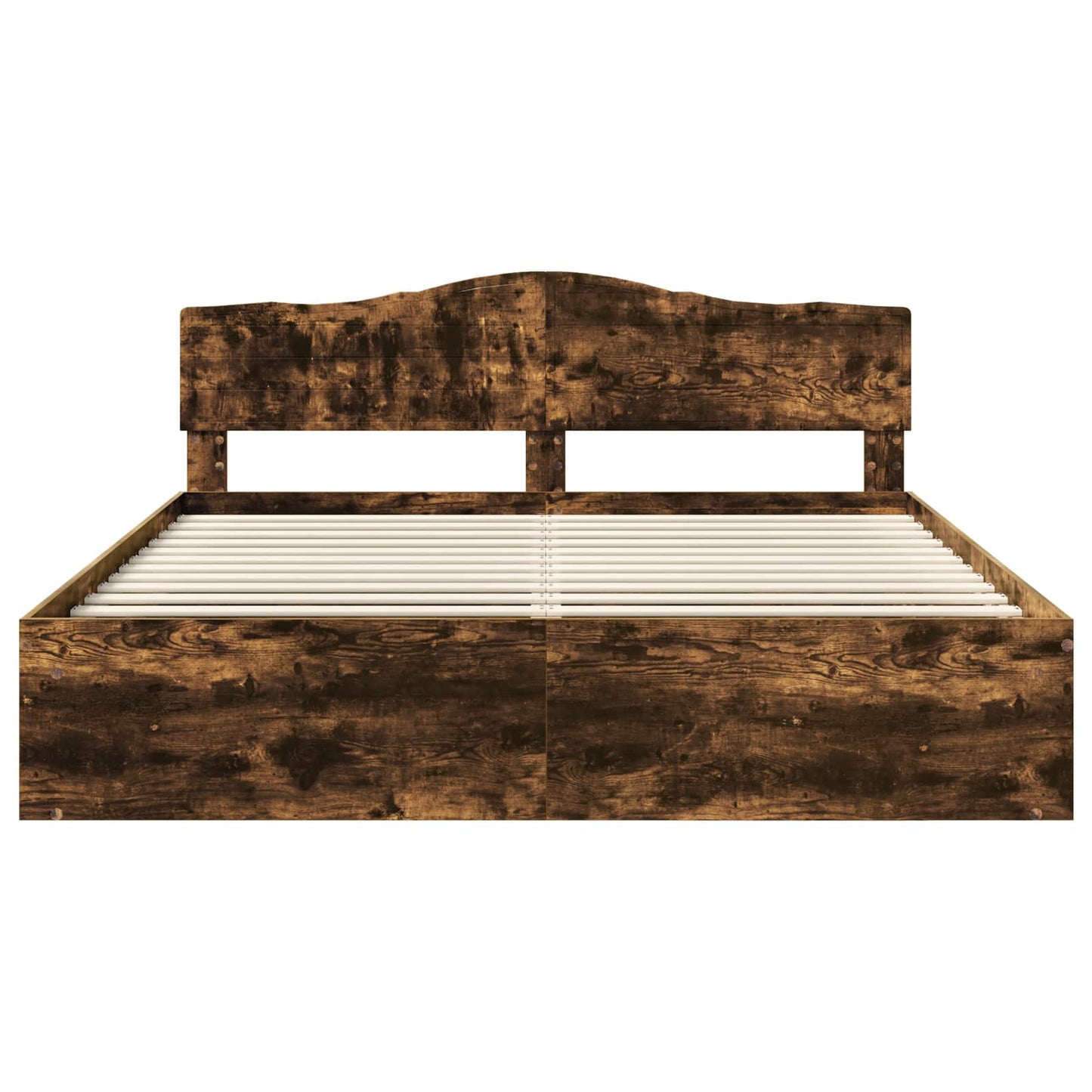 Bedframe Gerookt eiken 200 x 200 cm Massief grenenhout is nu te koop bij PeponiXL, paradijselijk wonen!