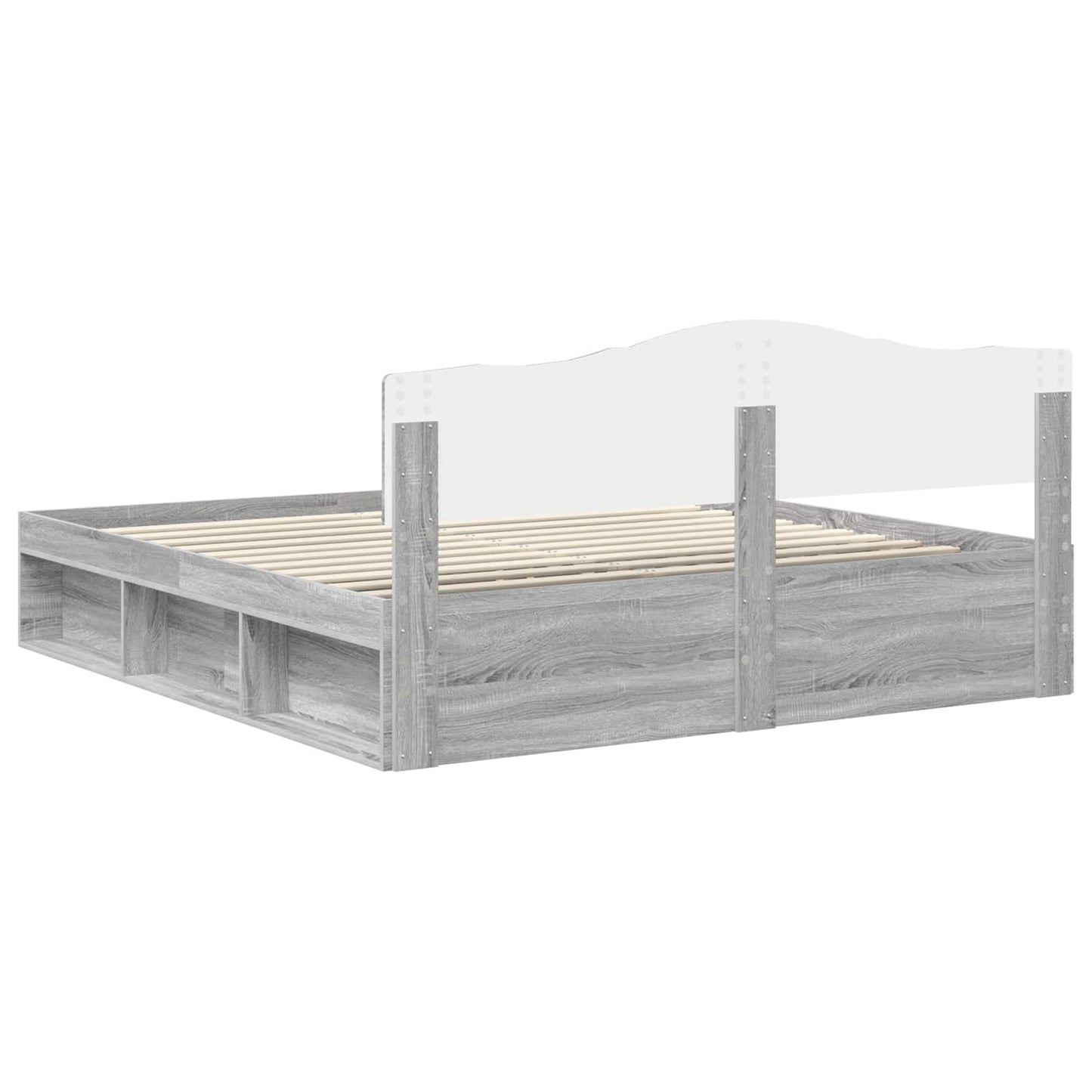 Bedframe Grijs Sonoma 200 x 200 cm Massief grenenhout is nu te koop bij PeponiXL, paradijselijk wonen!
