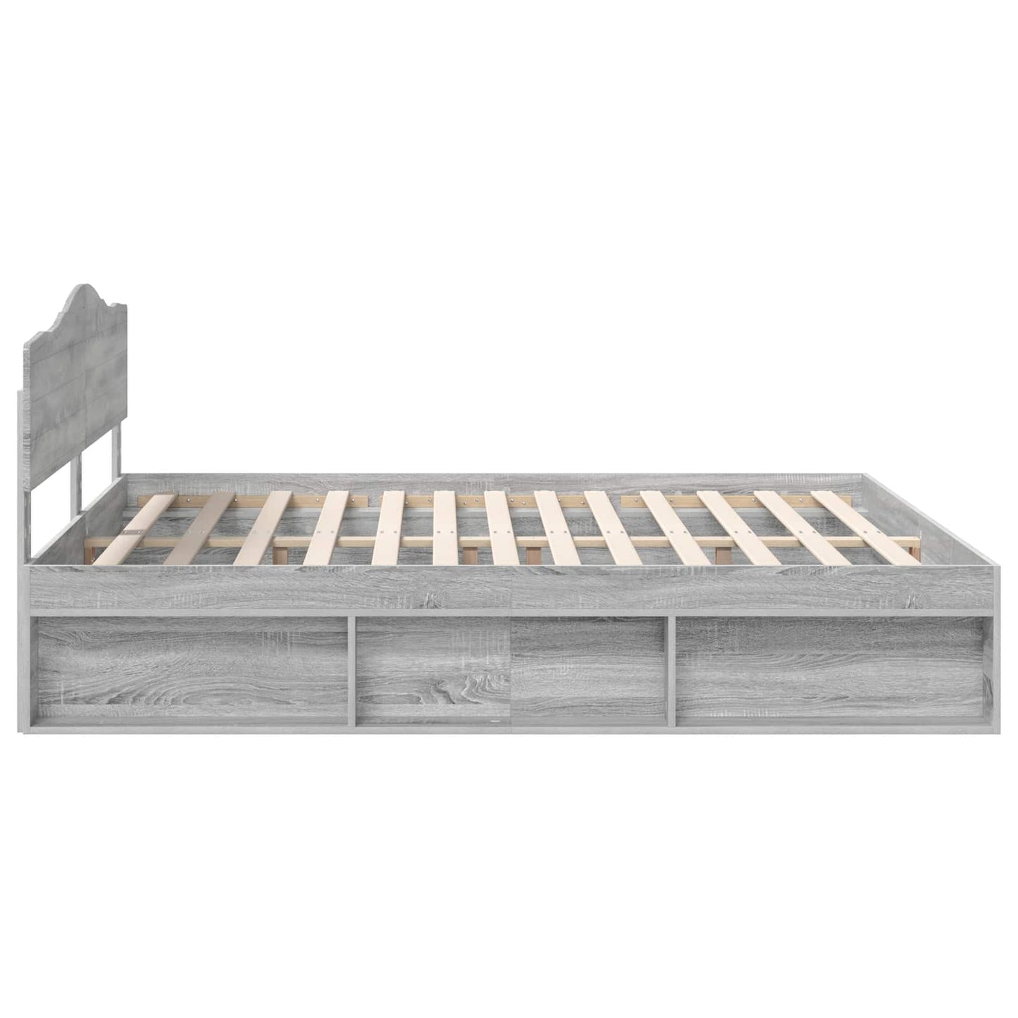 Bedframe Grijs Sonoma 200 x 200 cm Massief grenenhout is nu te koop bij PeponiXL, paradijselijk wonen!