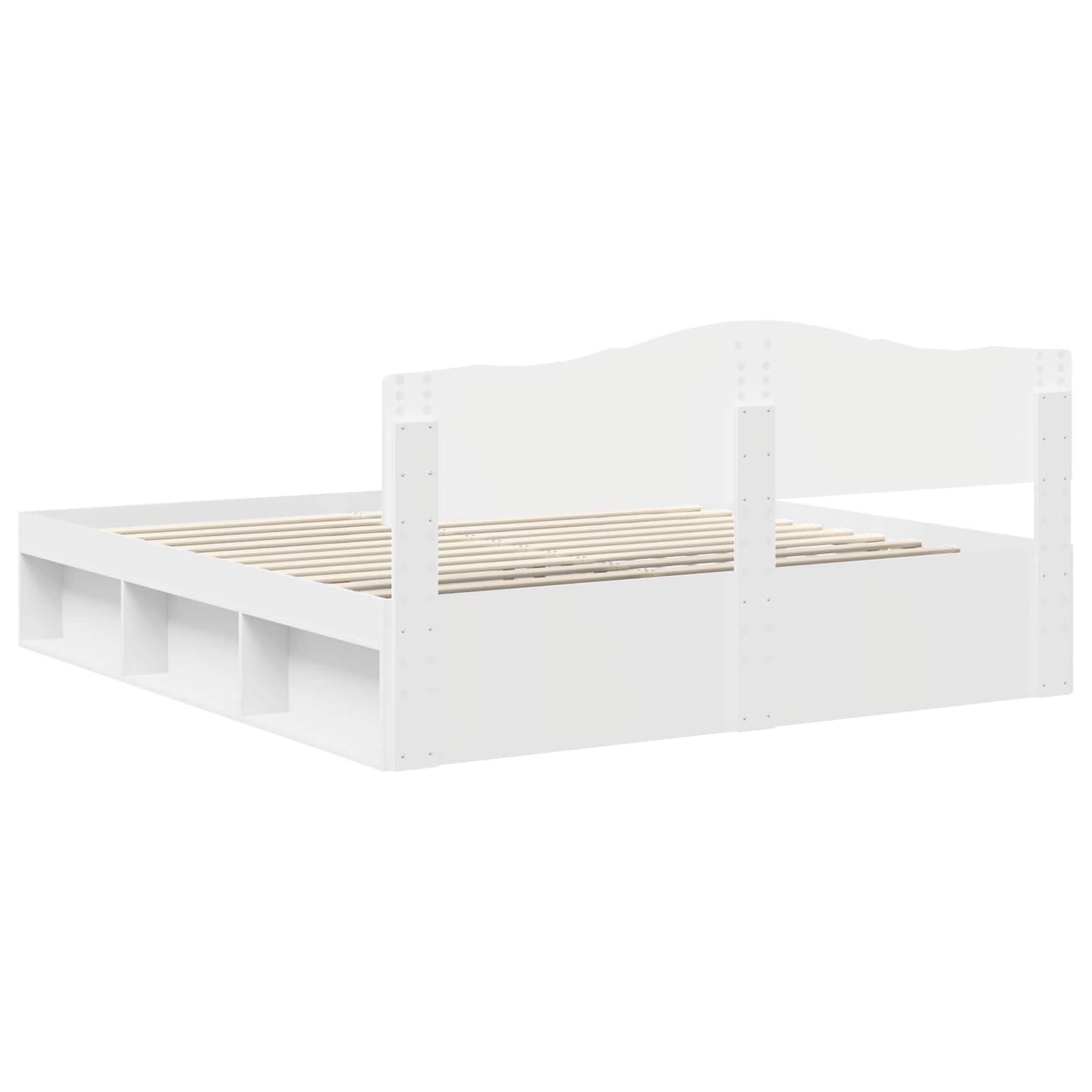Bedframe met hoofdeinde Wit 180 x 200 cm Massief grenenhout is nu te koop bij PeponiXL, paradijselijk wonen!