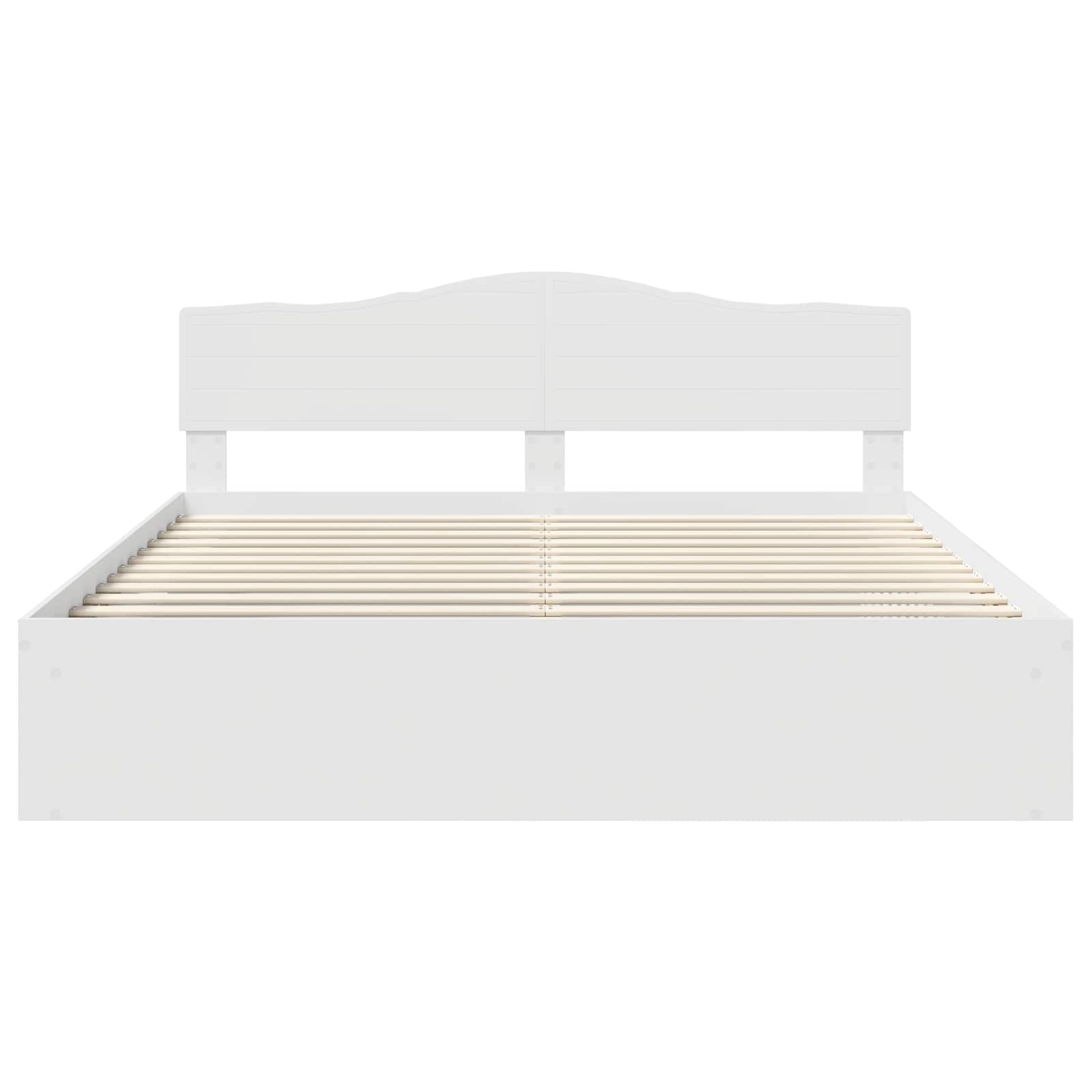 Bedframe met hoofdeinde Wit 180 x 200 cm Massief grenenhout is nu te koop bij PeponiXL, paradijselijk wonen!
