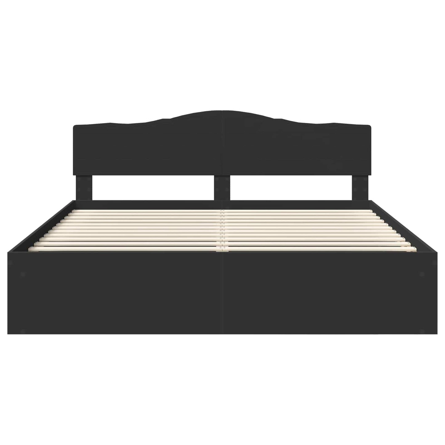 Bedframe met hoofdeinde Zwart 180 x 200 cm Massief grenenhout is nu te koop bij PeponiXL, paradijselijk wonen!