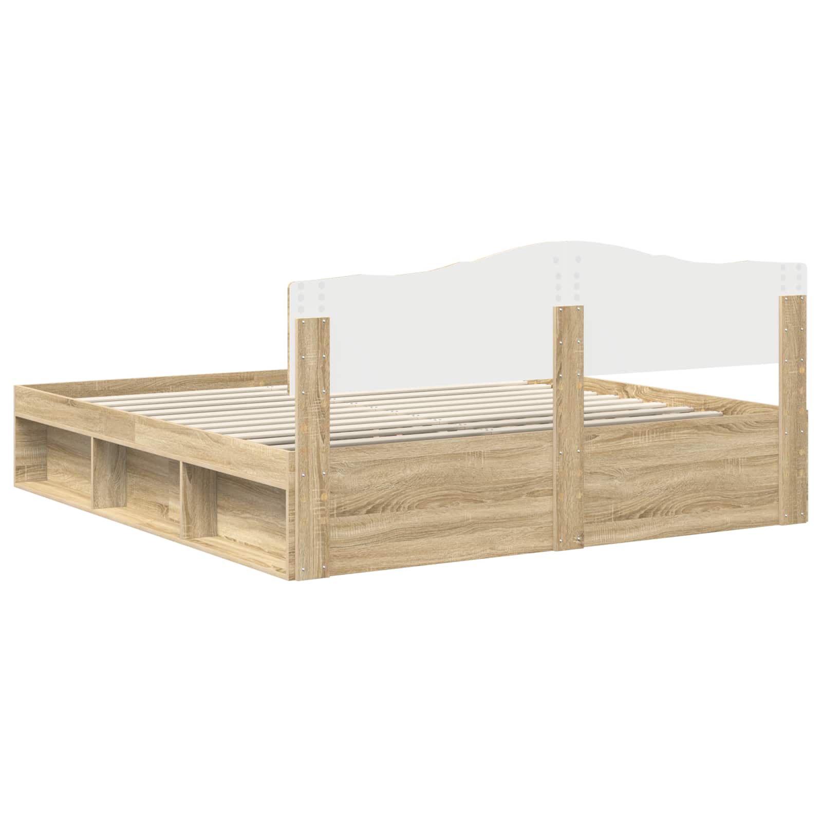 Bedframe met hoofdeinde Sonoma 180 x 200 cm Massief grenenhout is nu te koop bij PeponiXL, paradijselijk wonen!