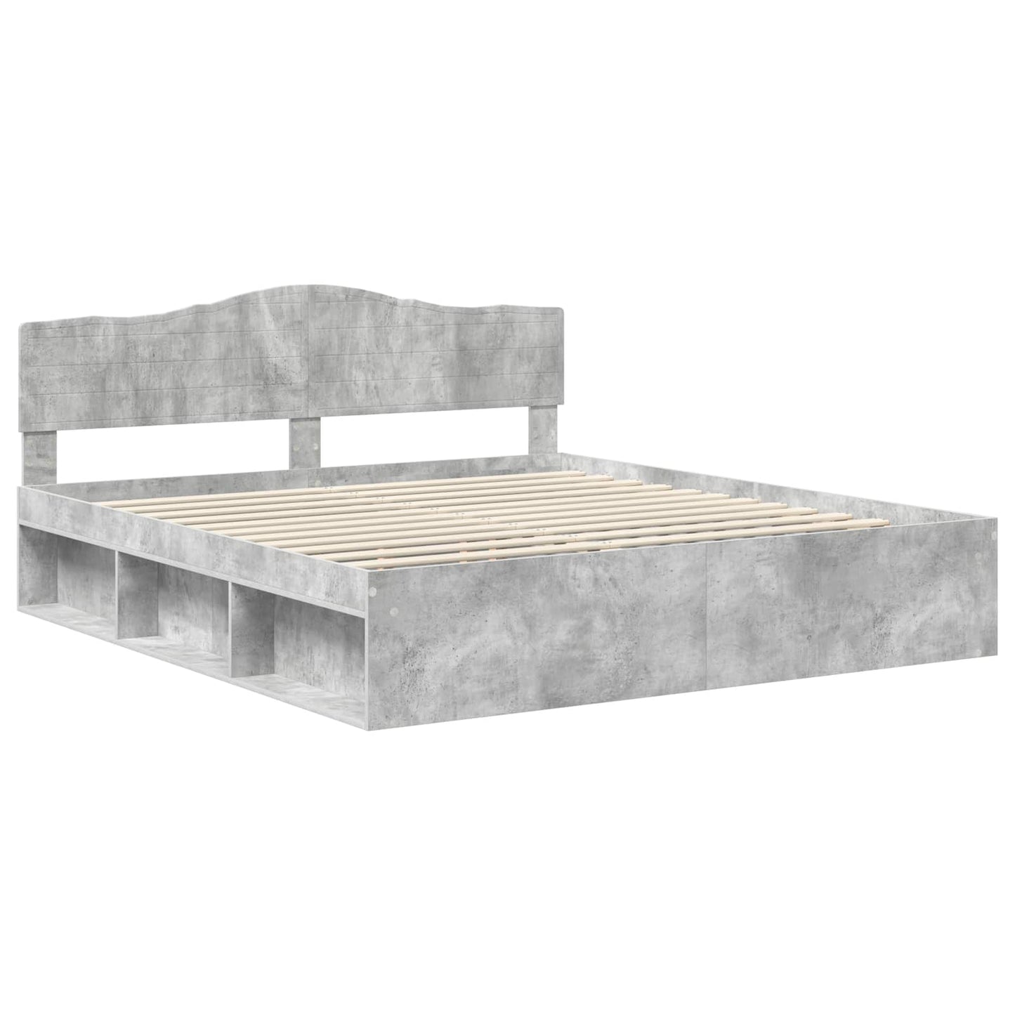 Bedframe met hoofdeinde Beton 180 x 200 cm Massief grenenhout is nu te koop bij PeponiXL, paradijselijk wonen!