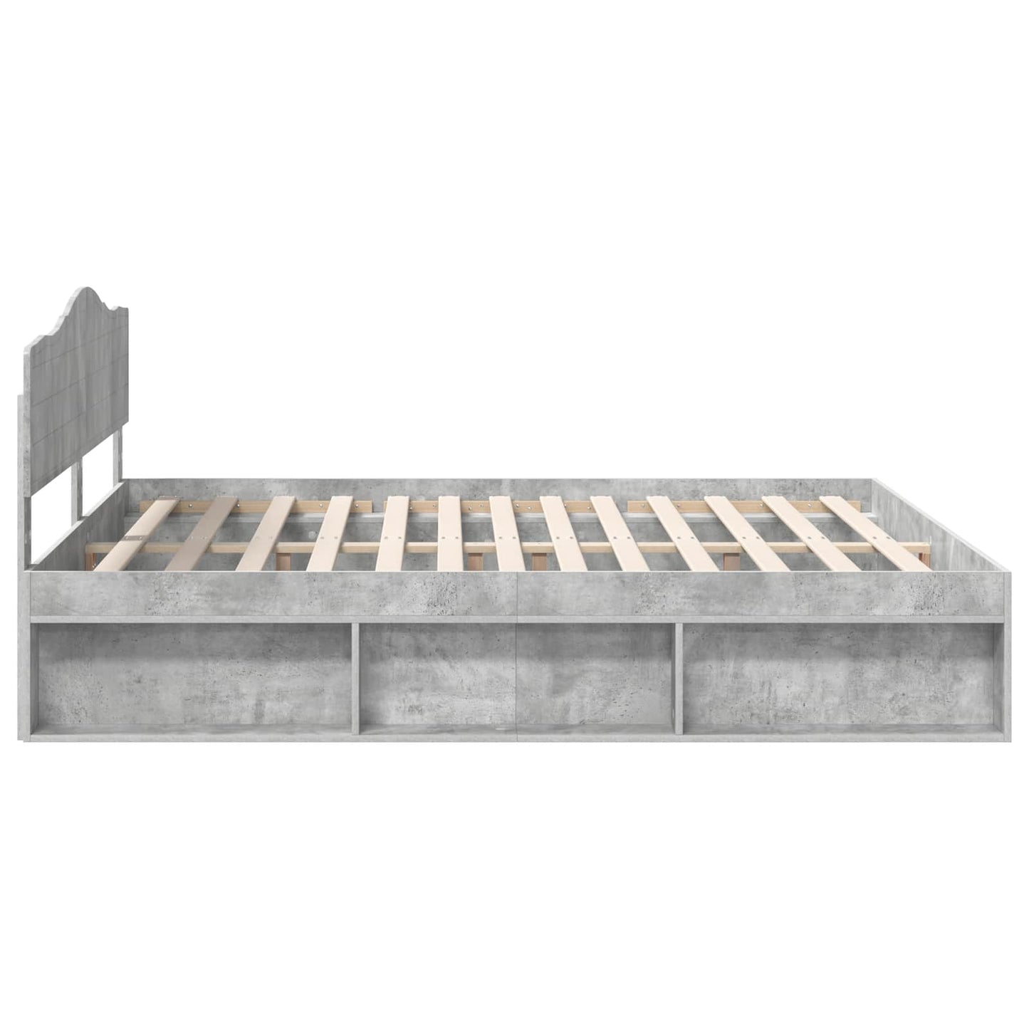 Bedframe met hoofdeinde Beton 180 x 200 cm Massief grenenhout is nu te koop bij PeponiXL, paradijselijk wonen!