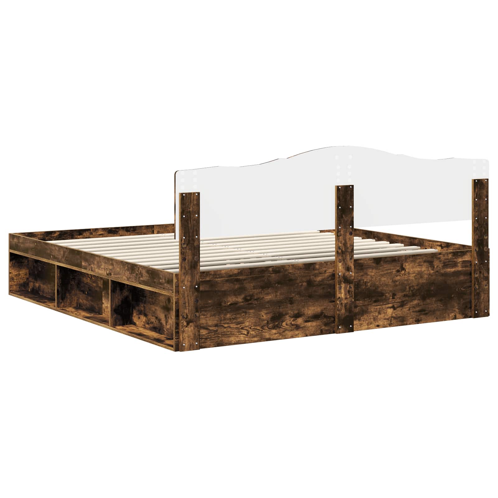 Bedframe Gerookt eiken 180 x 200 cm Massief grenenhout is nu te koop bij PeponiXL, paradijselijk wonen!