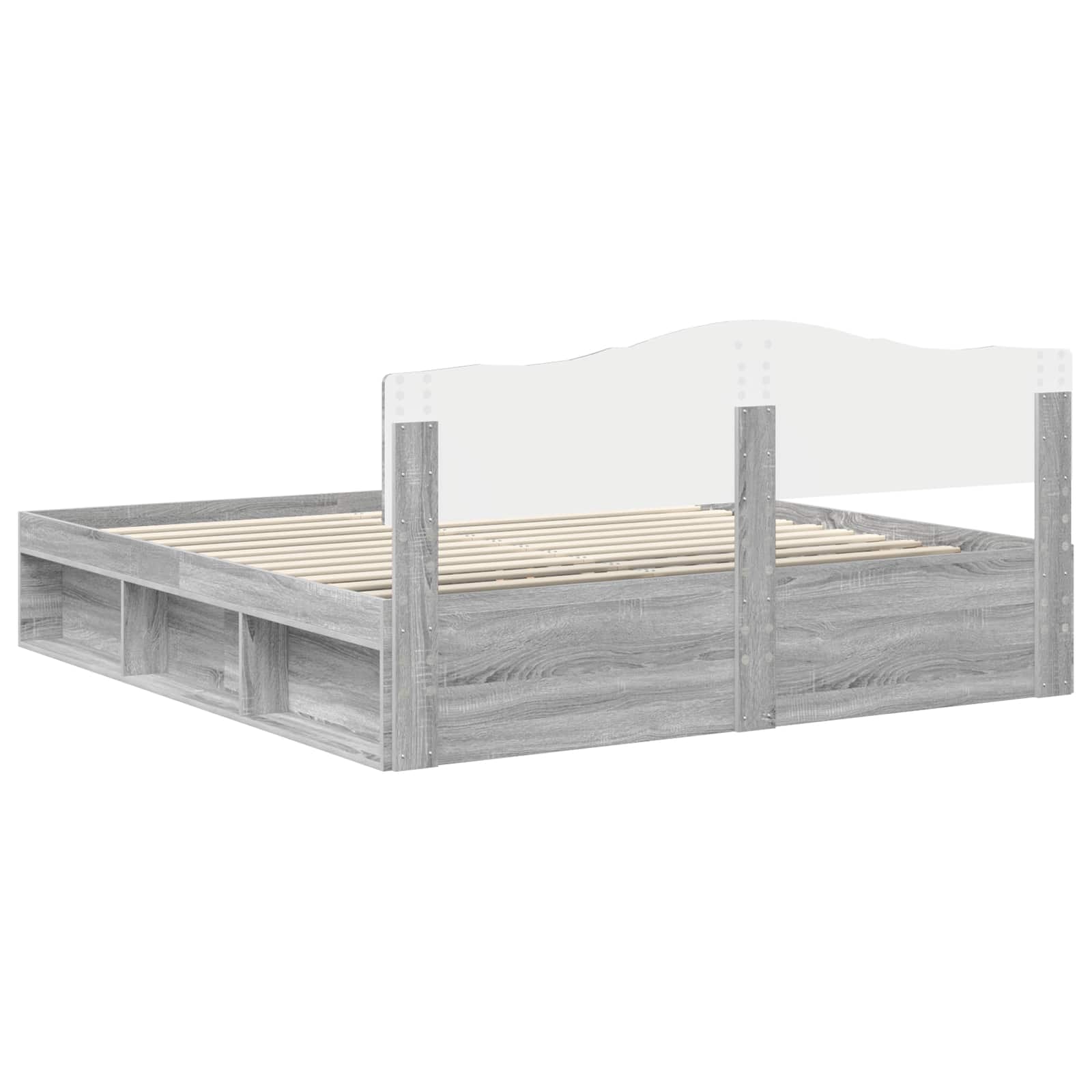 Bedframe Grijs Sonoma 180 x 200 cm Massief grenenhout is nu te koop bij PeponiXL, paradijselijk wonen!