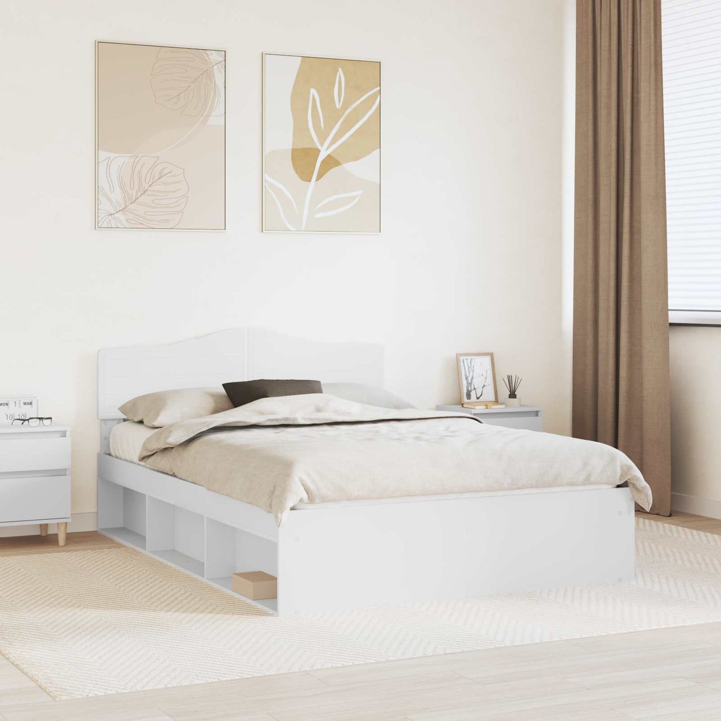 Bedframe met hoofdeinde Wit 160 x 200 cm Massief grenenhout is nu te koop bij PeponiXL, paradijselijk wonen!