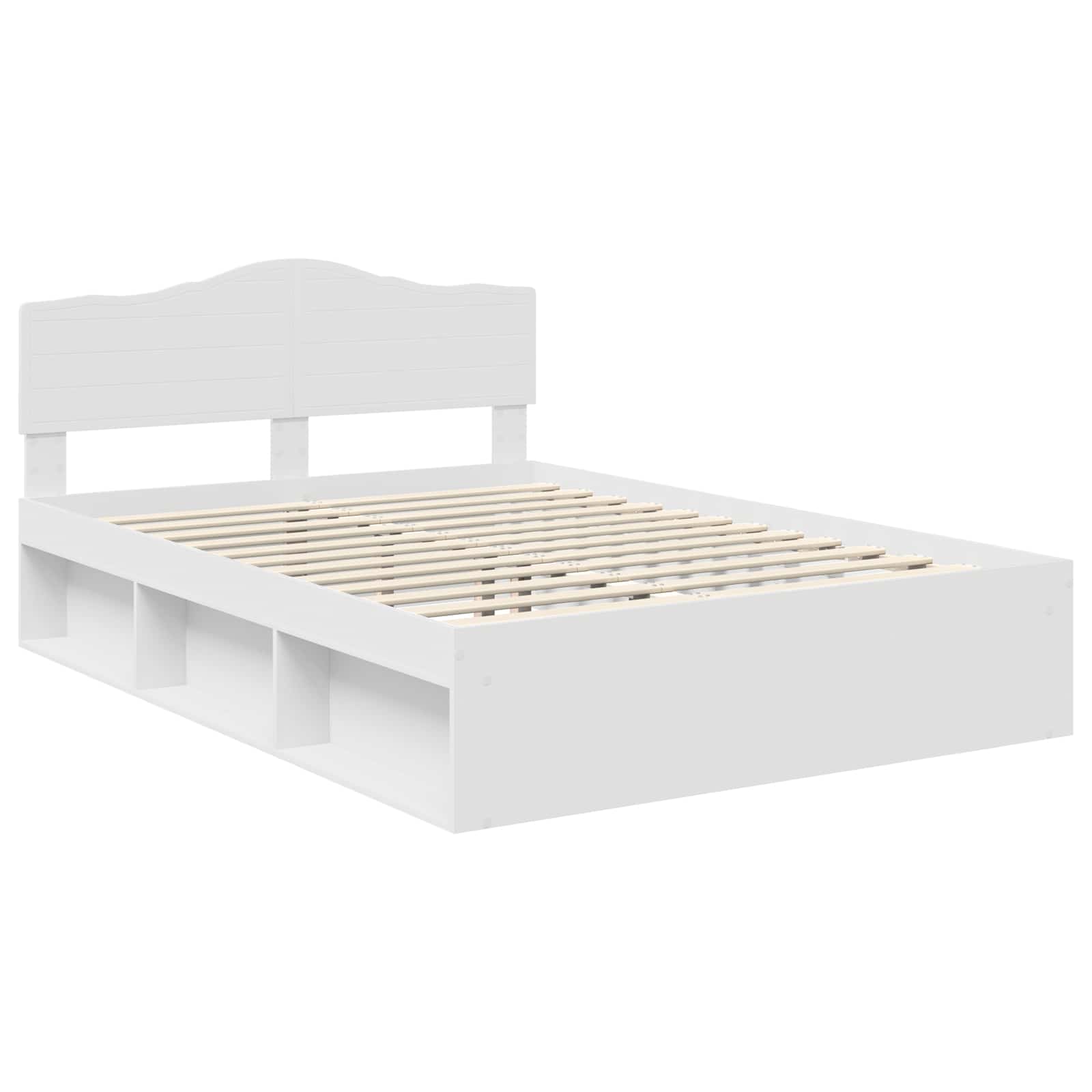 Bedframe met hoofdeinde Wit 160 x 200 cm Massief grenenhout is nu te koop bij PeponiXL, paradijselijk wonen!