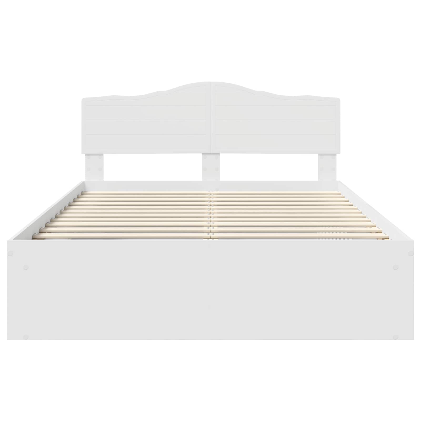 Bedframe met hoofdeinde Wit 160 x 200 cm Massief grenenhout is nu te koop bij PeponiXL, paradijselijk wonen!