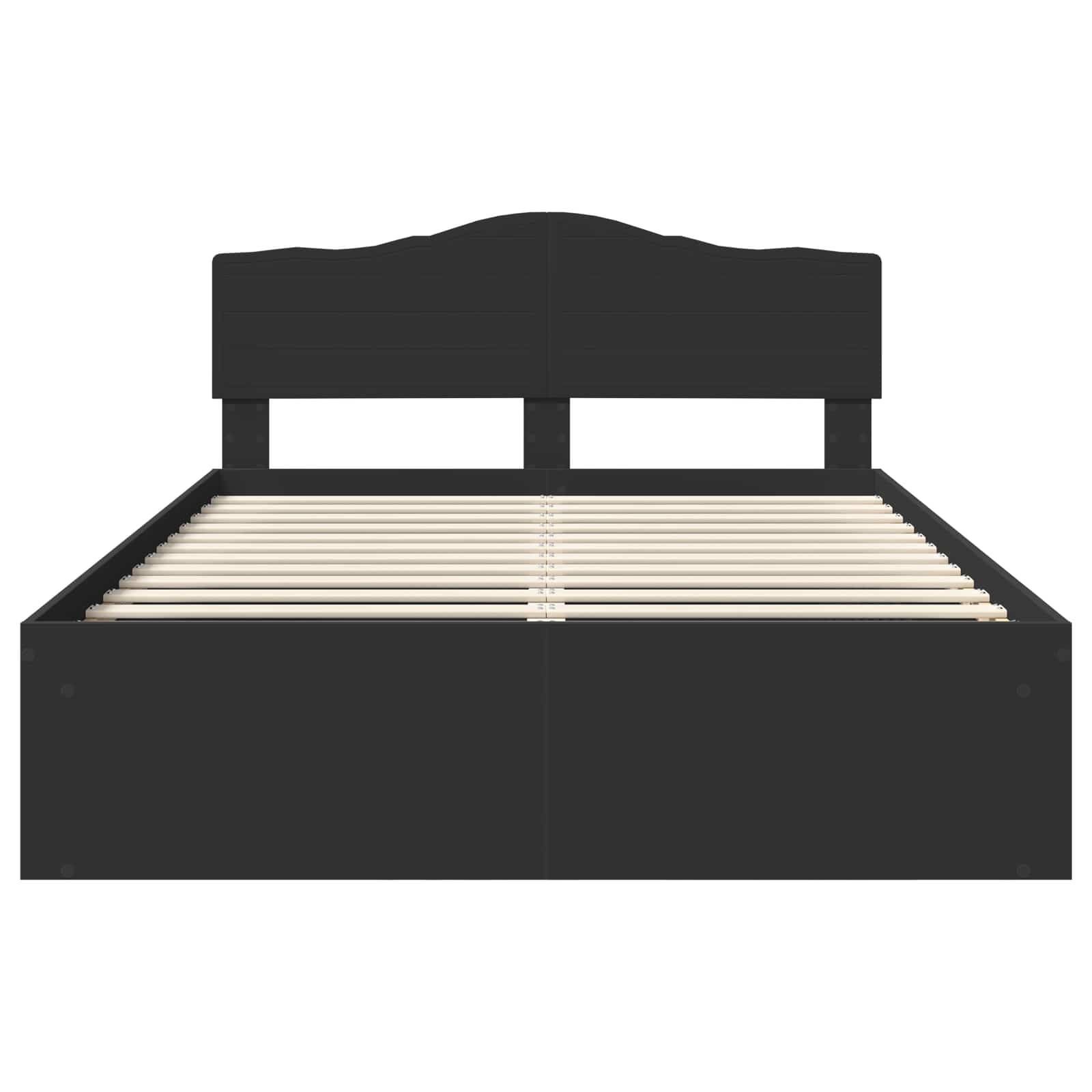 Bedframe met hoofdeinde Zwart 160 x 200 cm Massief grenenhout is nu te koop bij PeponiXL, paradijselijk wonen!