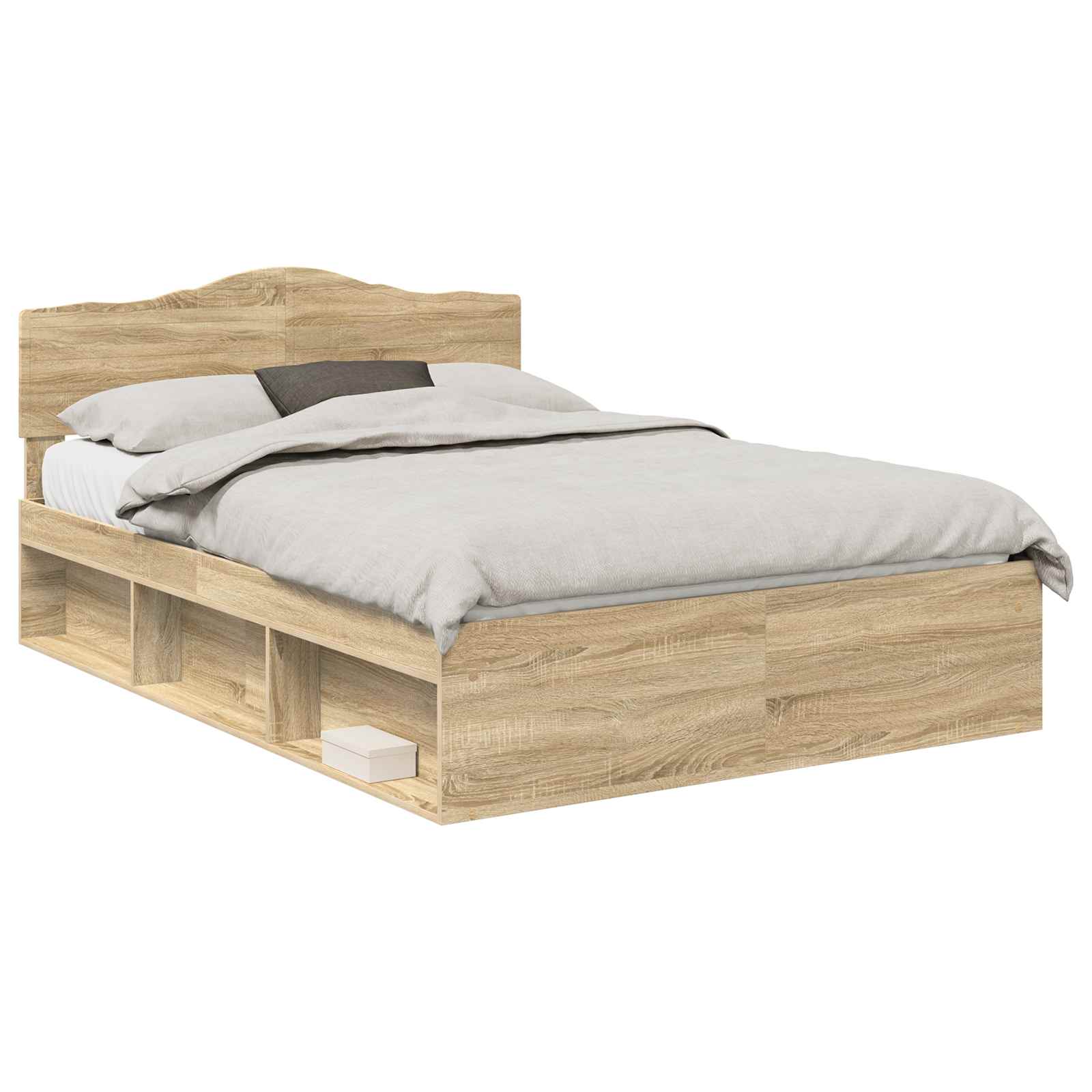 Bedframe met hoofdeinde Sonoma 160 x 200 cm Massief grenenhout is nu te koop bij PeponiXL, paradijselijk wonen!