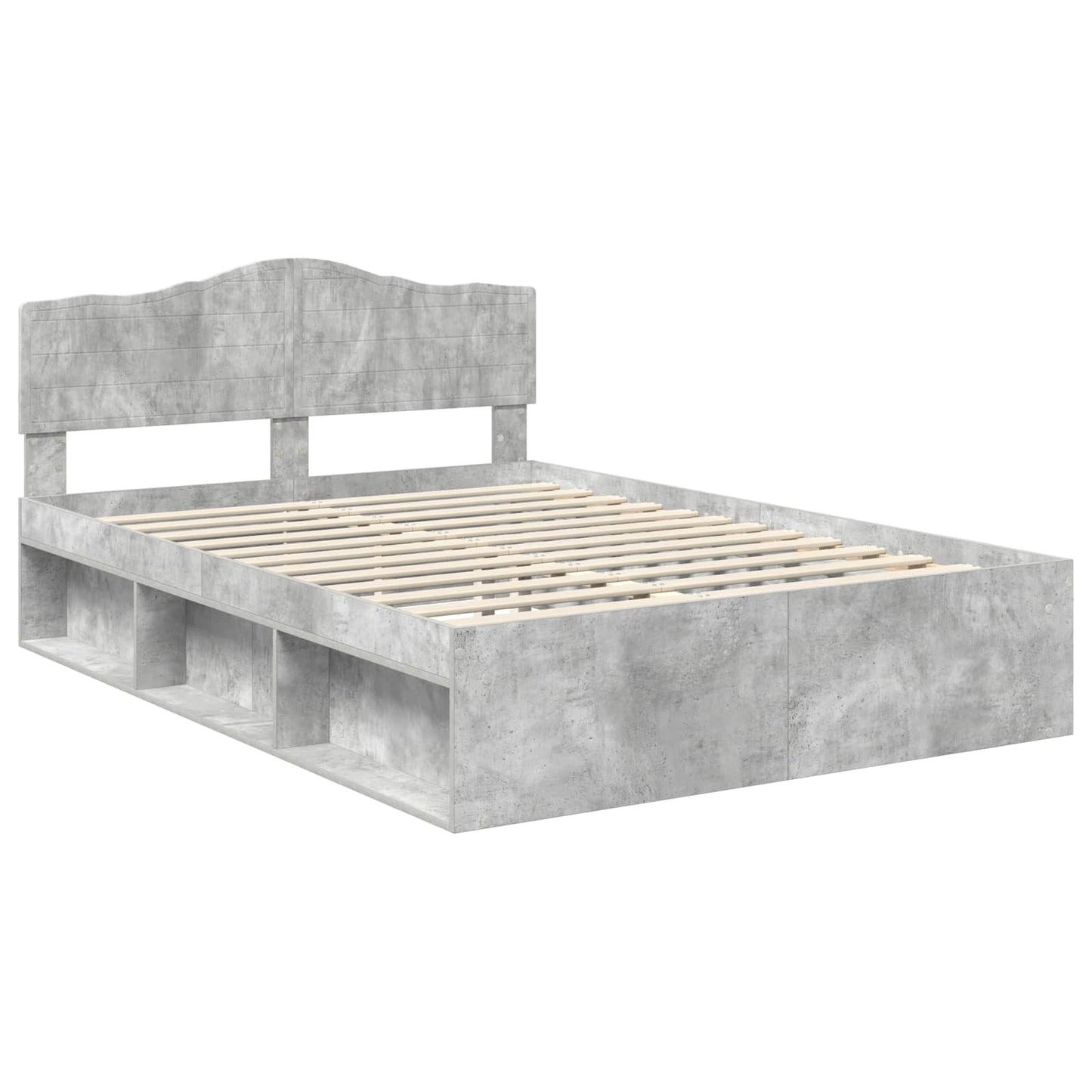 Bedframe met hoofdeinde Beton 160 x 200 cm Massief grenenhout is nu te koop bij PeponiXL, paradijselijk wonen!
