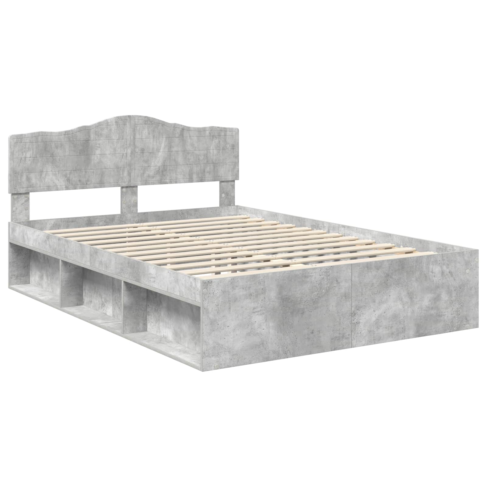 Bedframe met hoofdeinde Beton 160 x 200 cm Massief grenenhout is nu te koop bij PeponiXL, paradijselijk wonen!