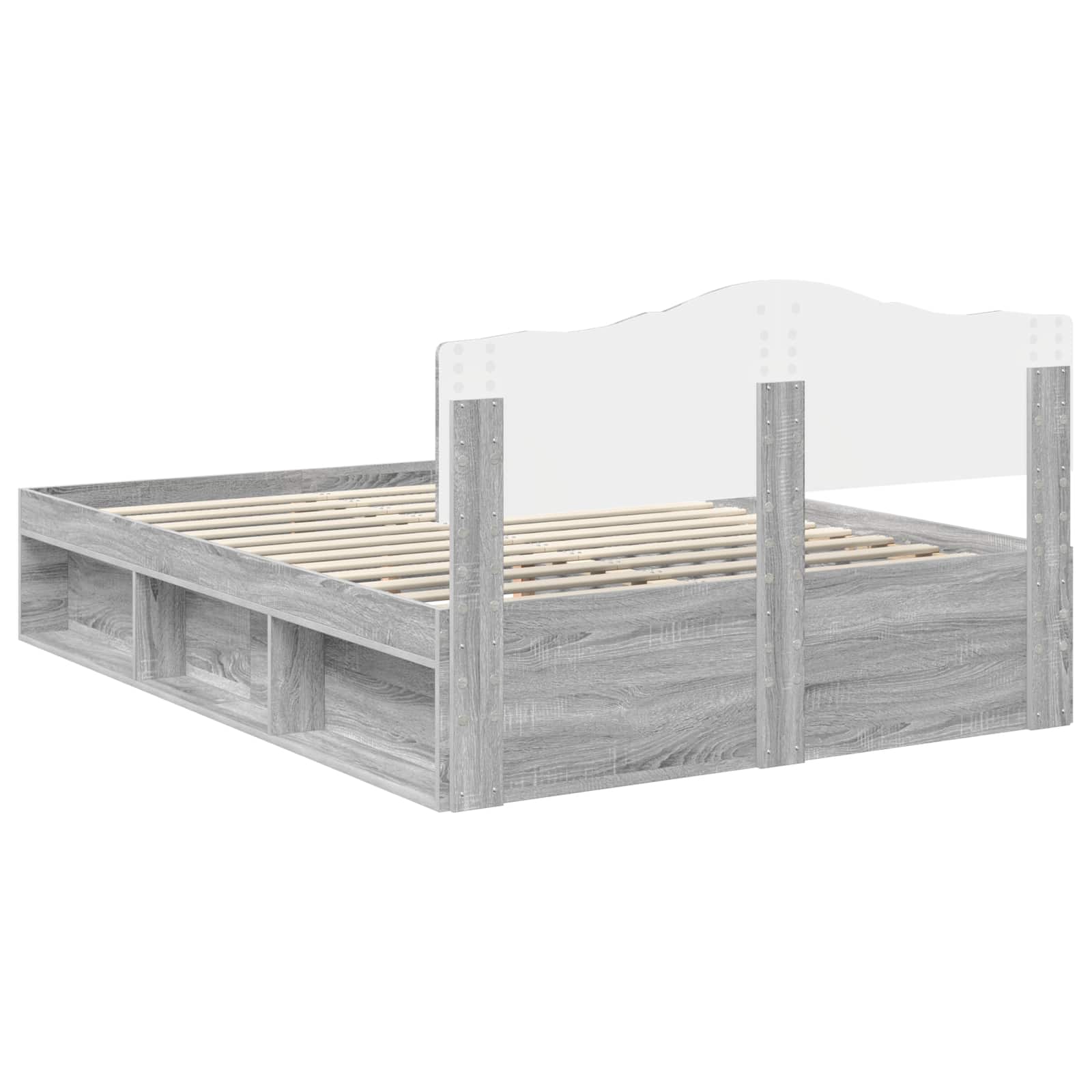 Bedframe Grijs Sonoma 160 x 200 cm Massief grenenhout is nu te koop bij PeponiXL, paradijselijk wonen!