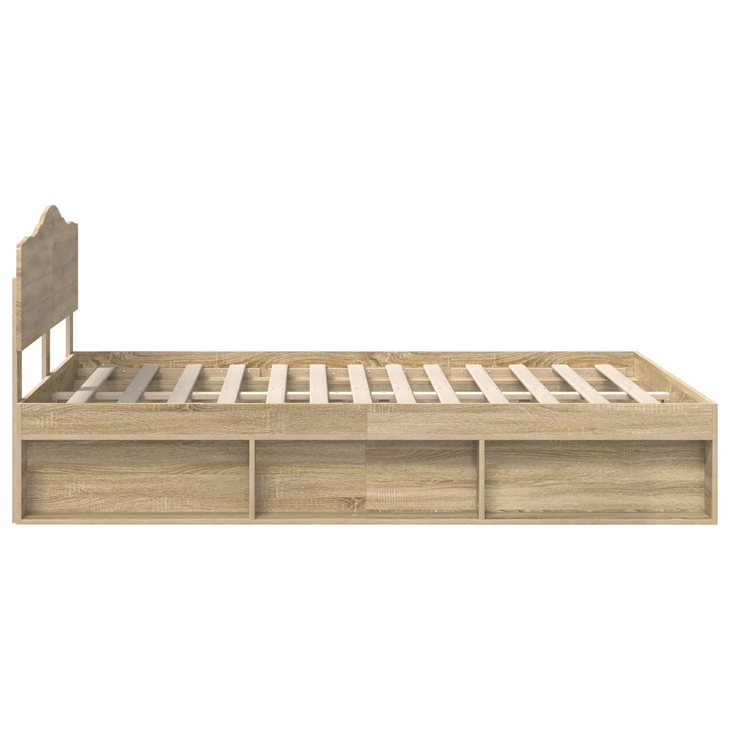 Bedframe Sonoma Eiken 150 x 200 cm Massief grenenhout is nu te koop bij PeponiXL, paradijselijk wonen!