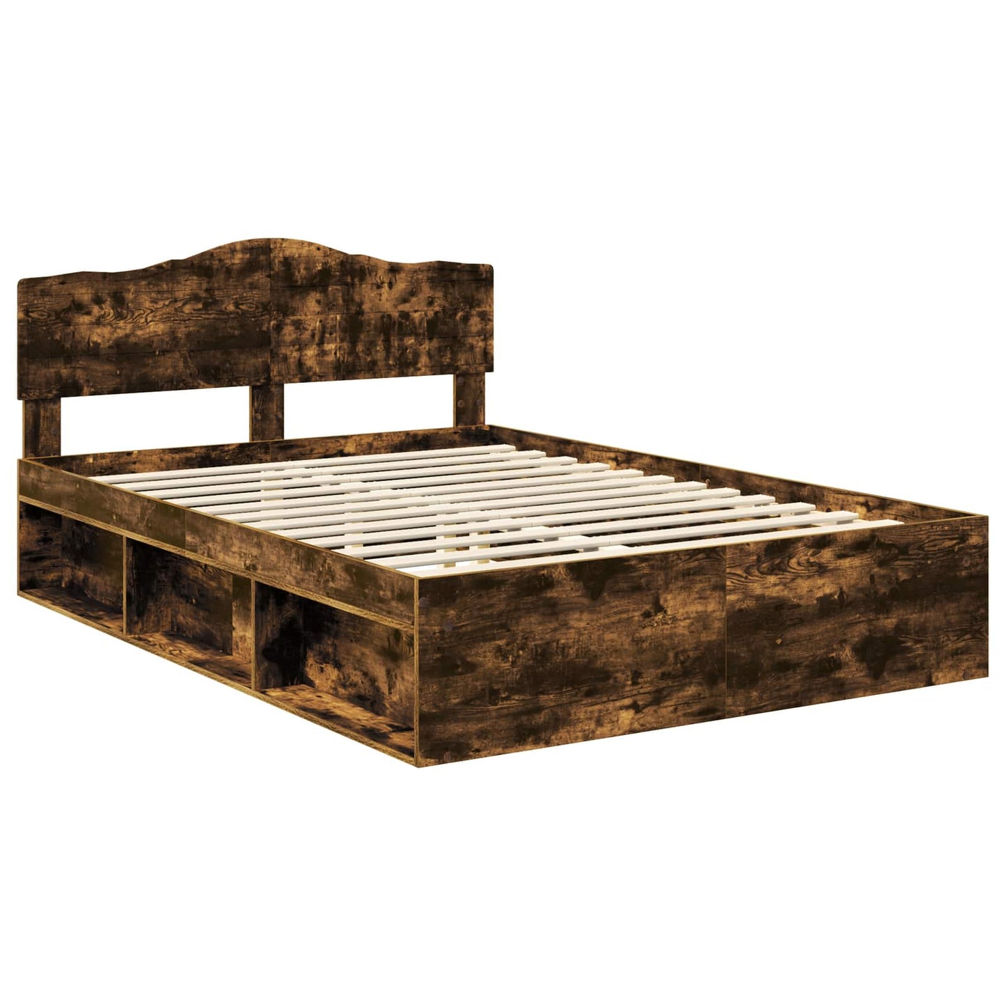 Bedframe Gerookt eiken 150 x 200 cm Massief grenenhout is nu te koop bij PeponiXL, paradijselijk wonen!