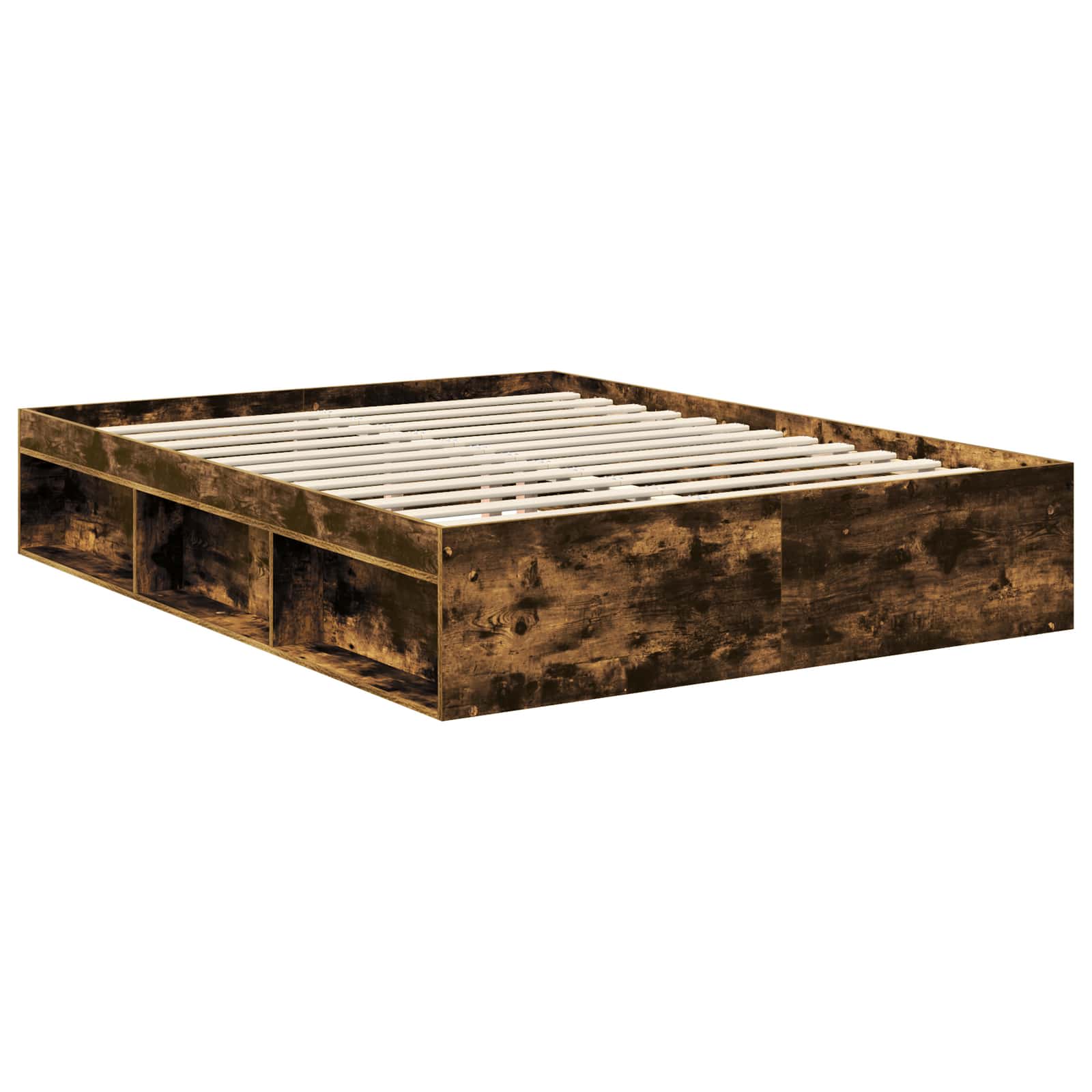 Bedframe Gerookt eiken 150 x 200 cm Massief grenenhout is nu te koop bij PeponiXL, paradijselijk wonen!