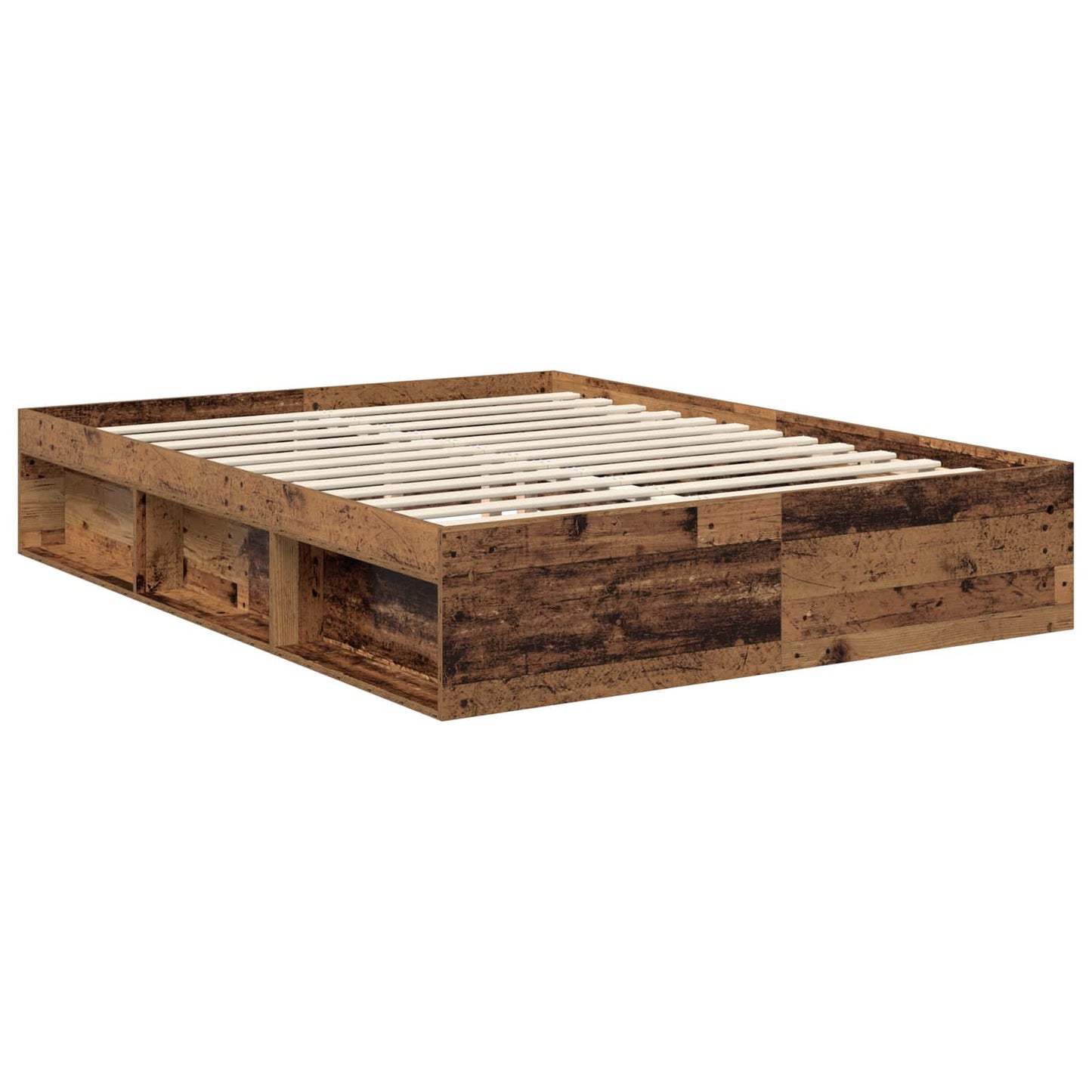 Bedframe met hoofdeinde Oudhout 150 x 200 cm Massief grenenhout is nu te koop bij PeponiXL, paradijselijk wonen!