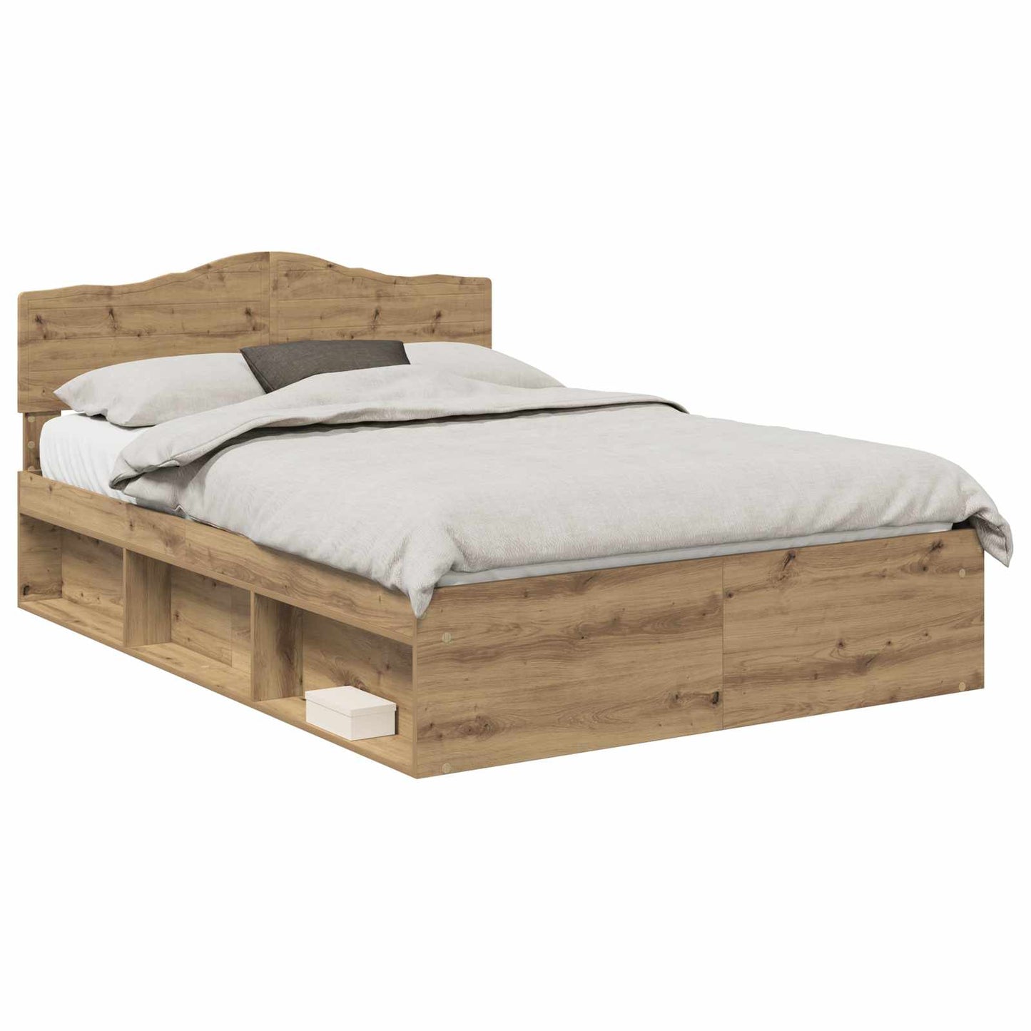 Bedframe Ambachtelijk eiken 150 x 200 cm Massief grenenhout is nu te koop bij PeponiXL, paradijselijk wonen!