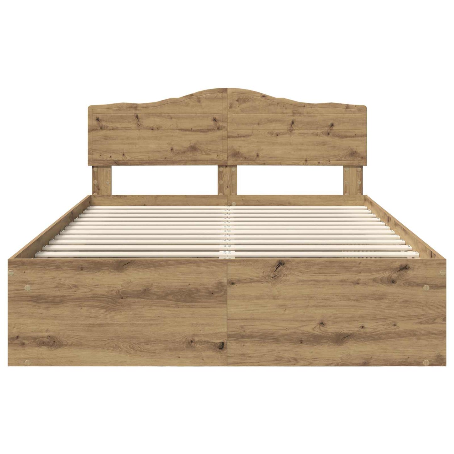 Bedframe Ambachtelijk eiken 150 x 200 cm Massief grenenhout is nu te koop bij PeponiXL, paradijselijk wonen!