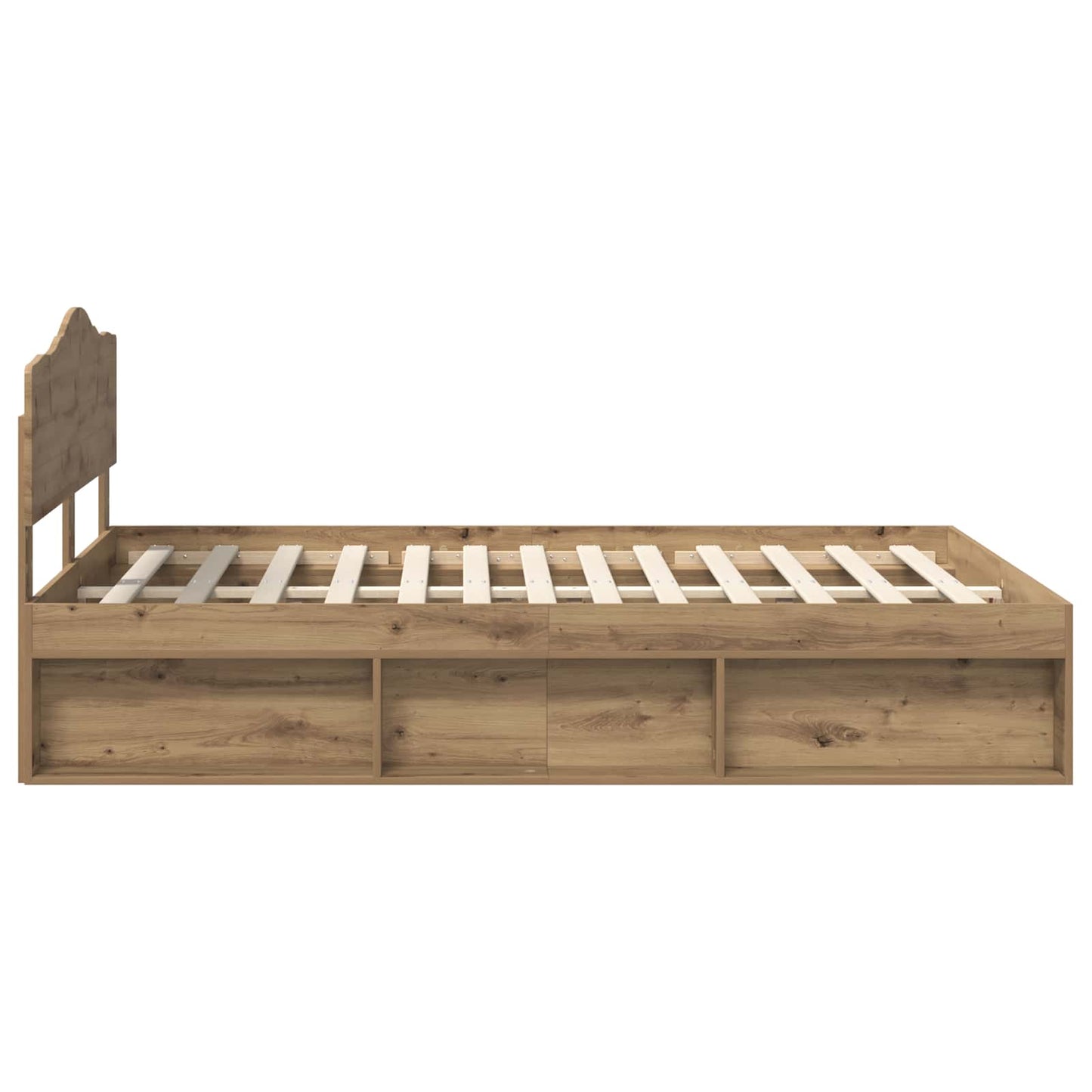 Bedframe Ambachtelijk eiken 150 x 200 cm Massief grenenhout is nu te koop bij PeponiXL, paradijselijk wonen!