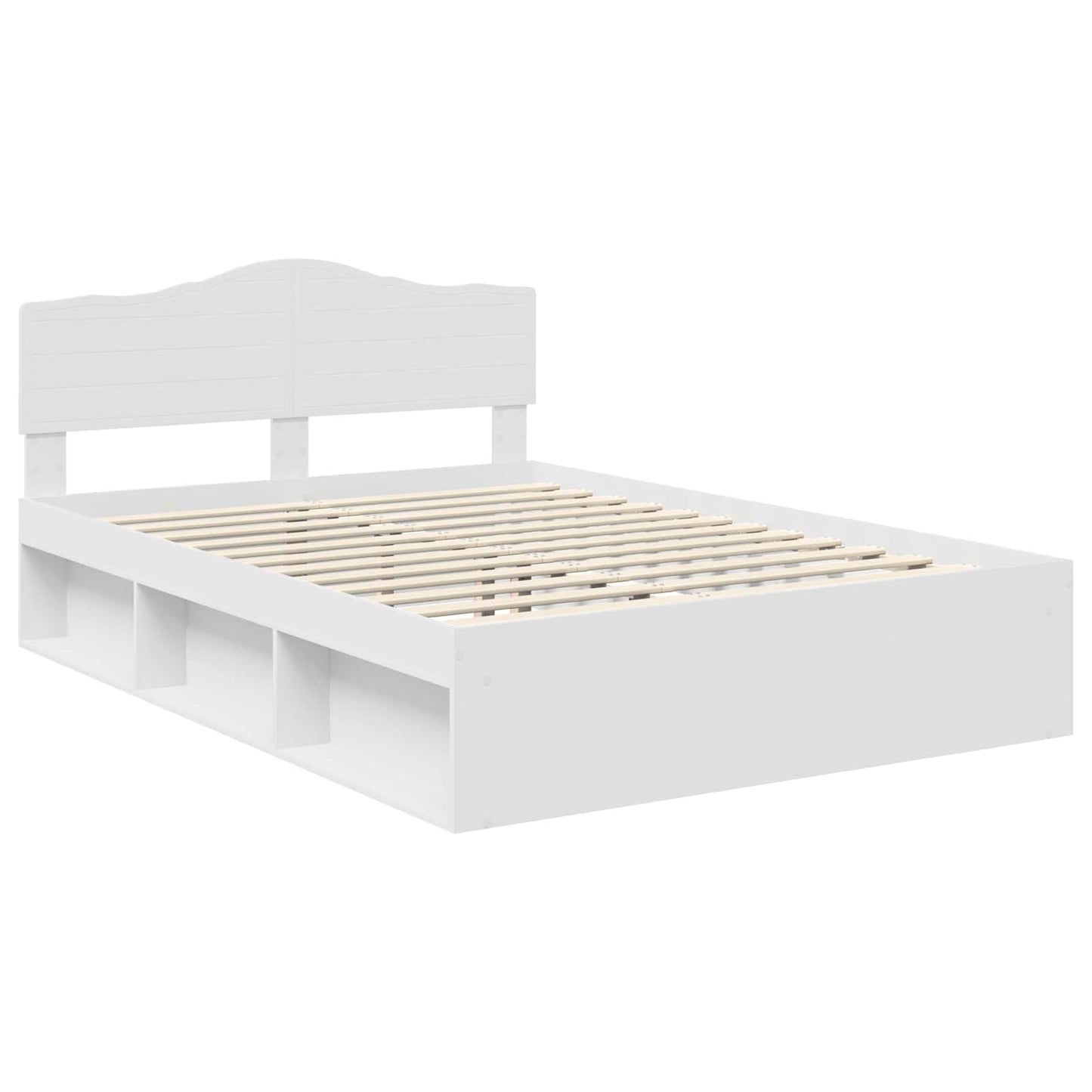 Bedframe met hoofdeinde Wit 140 x 200 cm Massief grenenhout is nu te koop bij PeponiXL, paradijselijk wonen!