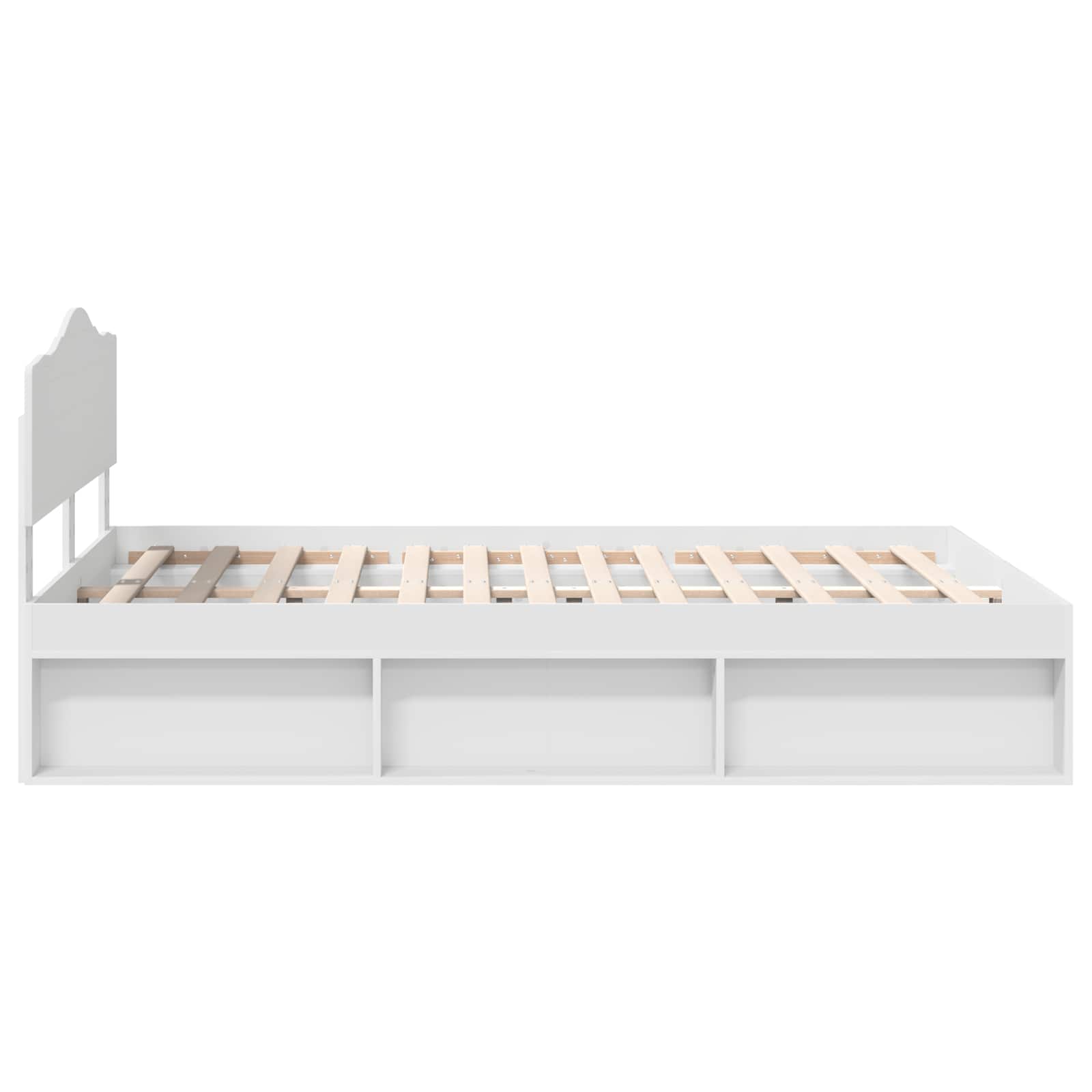 Bedframe met hoofdeinde Wit 140 x 200 cm Massief grenenhout is nu te koop bij PeponiXL, paradijselijk wonen!