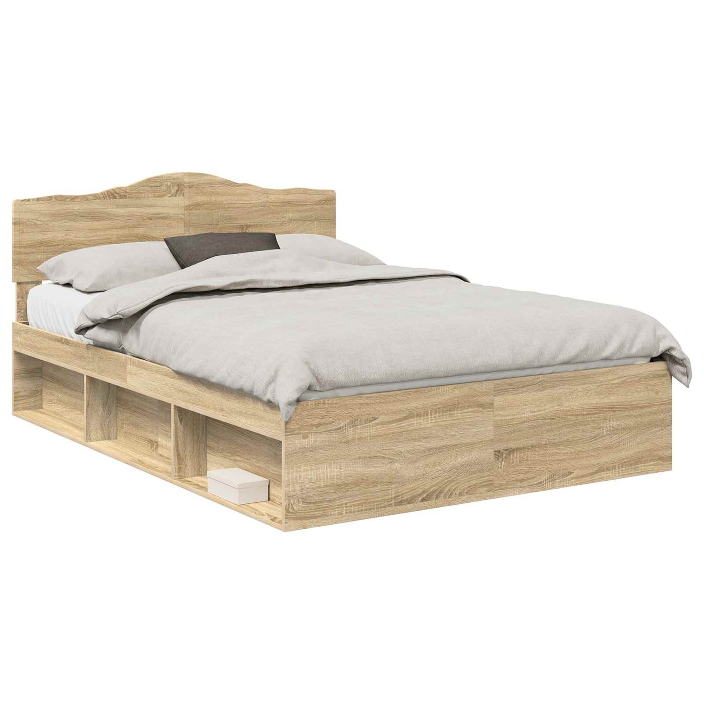 Bedframe met hoofdeinde Sonoma 140 x 200 cm Massief grenenhout is nu te koop bij PeponiXL, paradijselijk wonen!