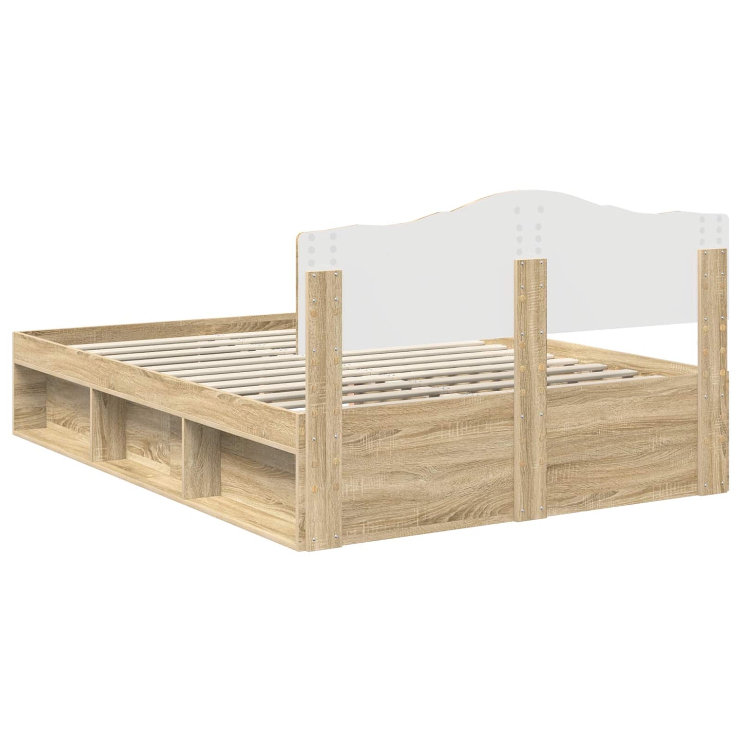 Bedframe met hoofdeinde Sonoma 140 x 200 cm Massief grenenhout is nu te koop bij PeponiXL, paradijselijk wonen!