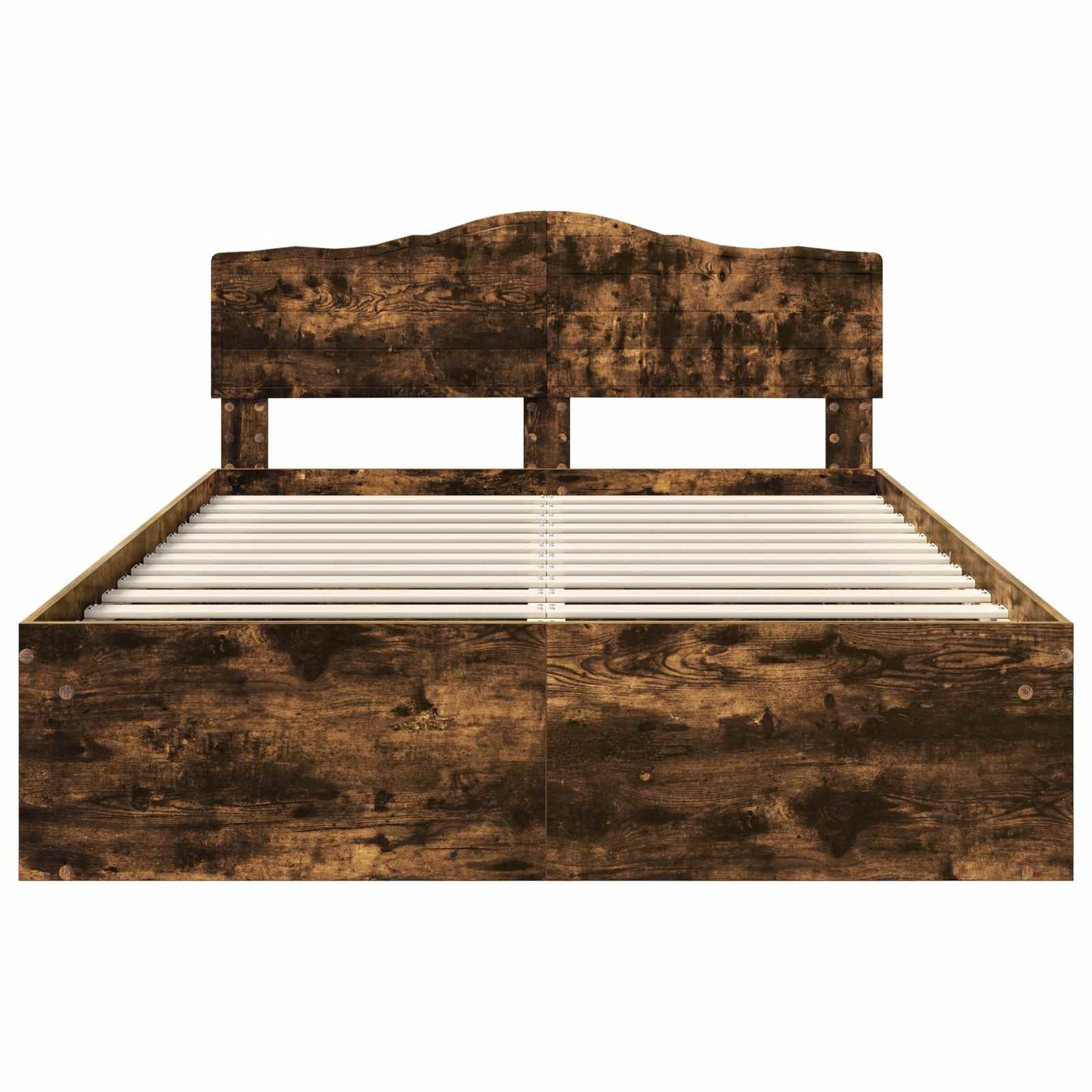 Bedframe Gerookt eiken 140 x 200 cm Massief grenenhout is nu te koop bij PeponiXL, paradijselijk wonen!