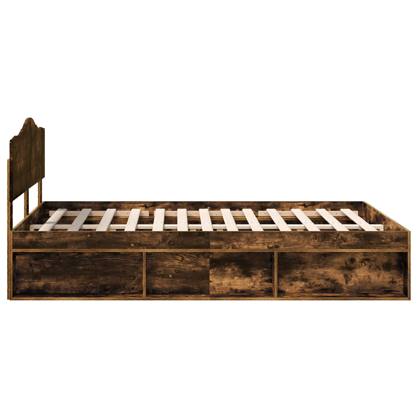Bedframe Gerookt eiken 140 x 200 cm Massief grenenhout is nu te koop bij PeponiXL, paradijselijk wonen!