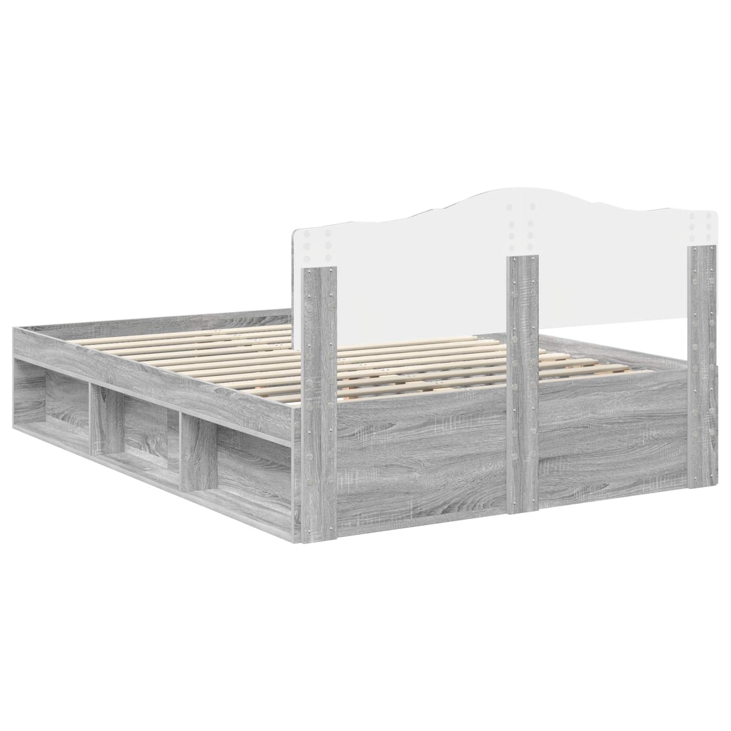 Bedframe Grijs Sonoma 140 x 200 cm Massief grenenhout is nu te koop bij PeponiXL, paradijselijk wonen!