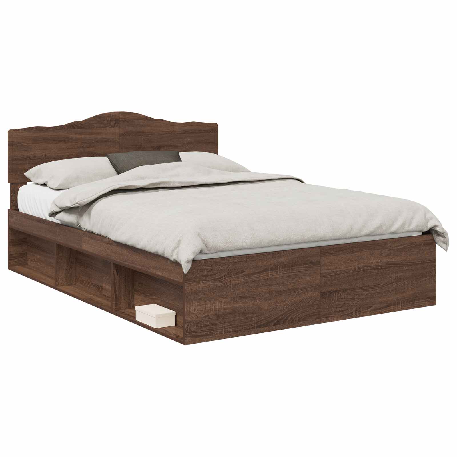 Bedframe Bruin Eiken 140 x 200 cm Massief grenenhout is nu te koop bij PeponiXL, paradijselijk wonen!