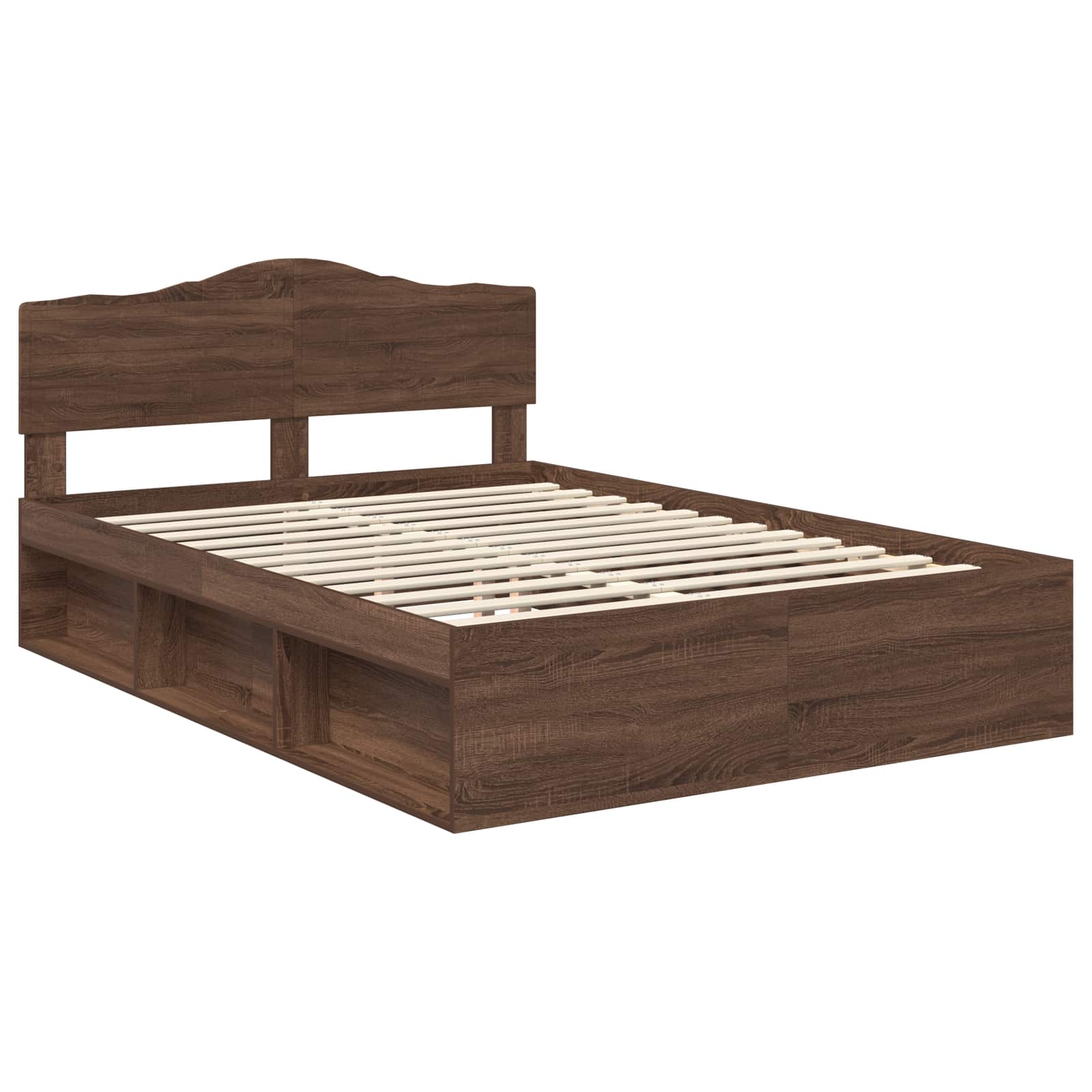 Bedframe Bruin Eiken 140 x 200 cm Massief grenenhout is nu te koop bij PeponiXL, paradijselijk wonen!