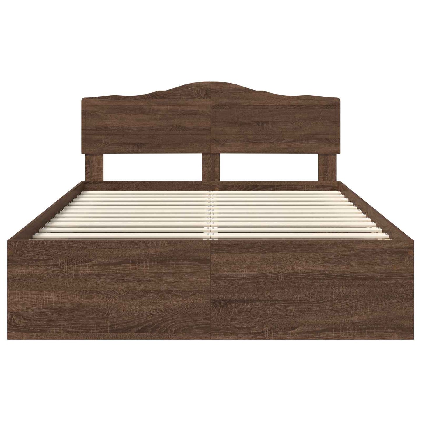 Bedframe Bruin Eiken 140 x 200 cm Massief grenenhout is nu te koop bij PeponiXL, paradijselijk wonen!