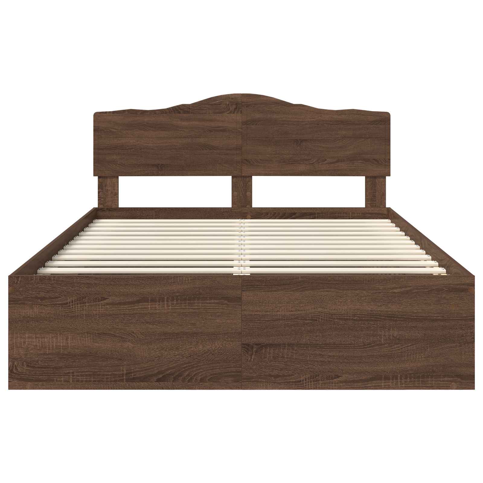 Bedframe Bruin Eiken 140 x 200 cm Massief grenenhout is nu te koop bij PeponiXL, paradijselijk wonen!