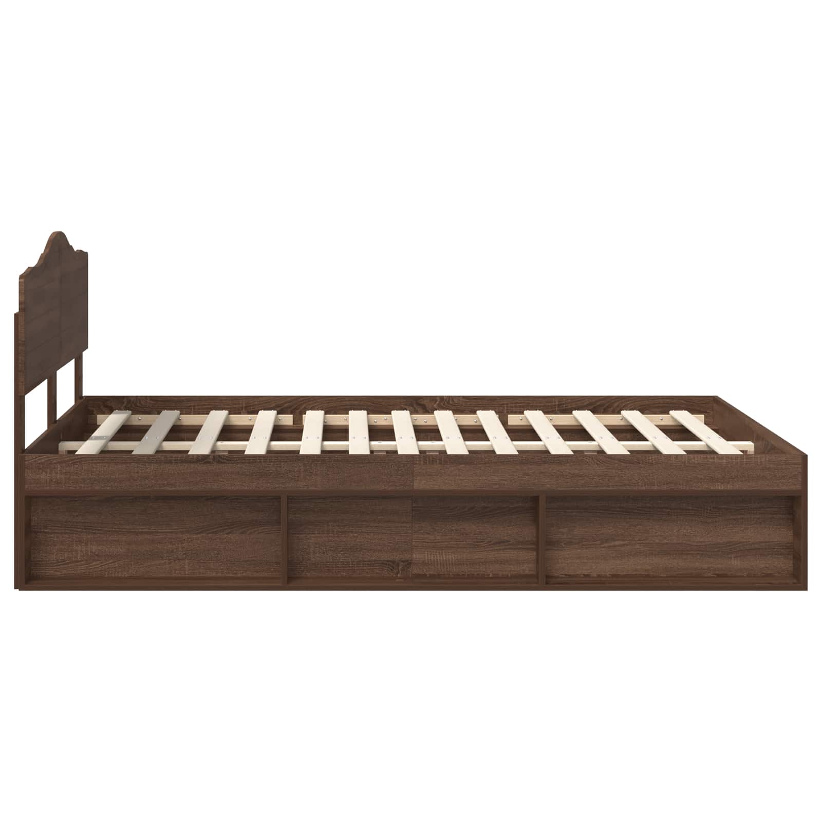 Bedframe Bruin Eiken 140 x 200 cm Massief grenenhout is nu te koop bij PeponiXL, paradijselijk wonen!