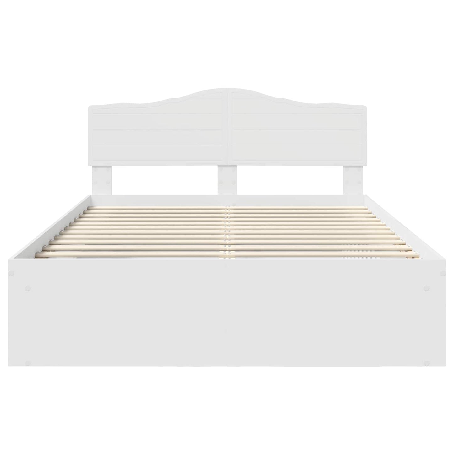 Bedframe met hoofdeinde Wit 140 x 190 cm Massief grenenhout is nu te koop bij PeponiXL, paradijselijk wonen!
