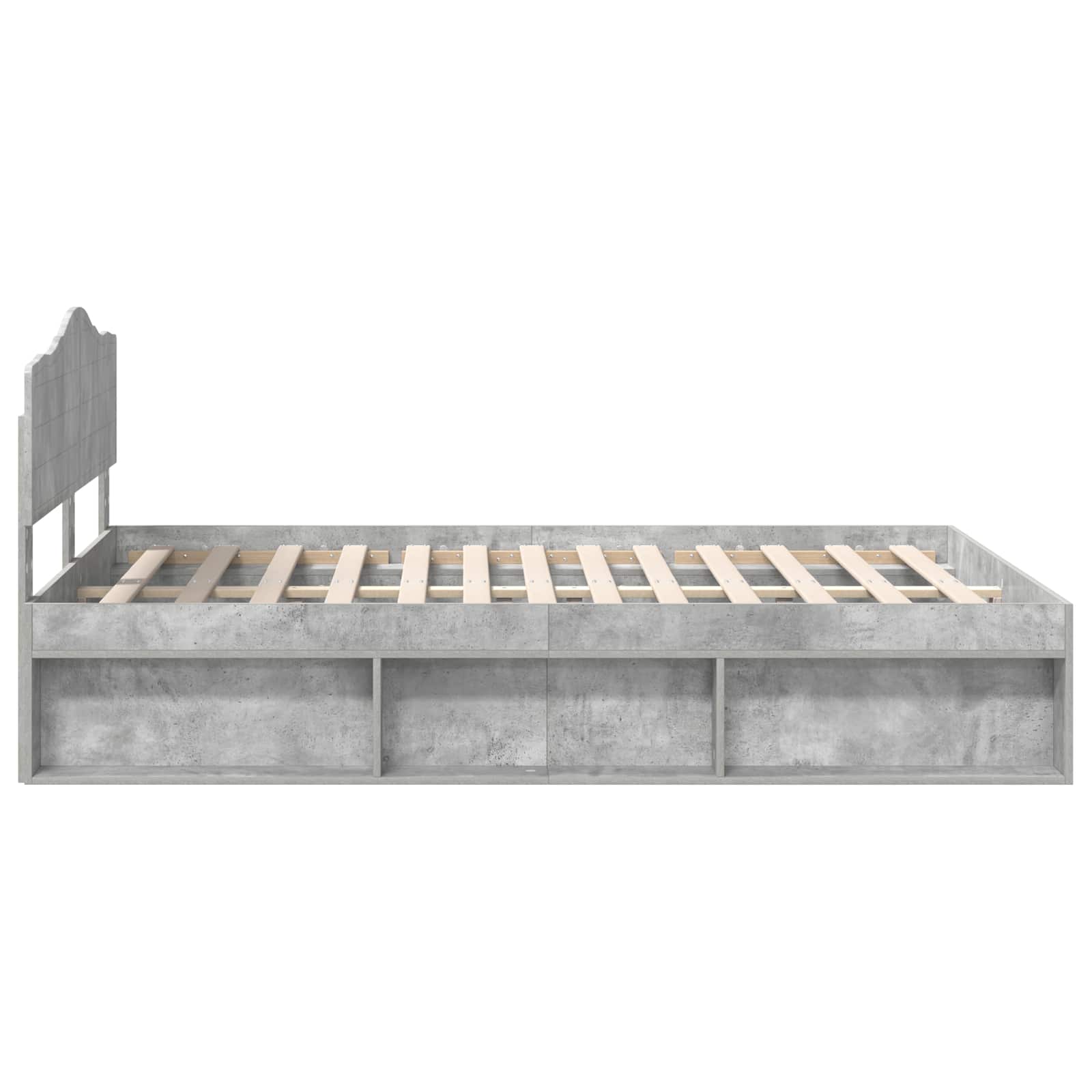 Bedframe met hoofdeinde Beton 140 x 190 cm Massief grenenhout is nu te koop bij PeponiXL, paradijselijk wonen!